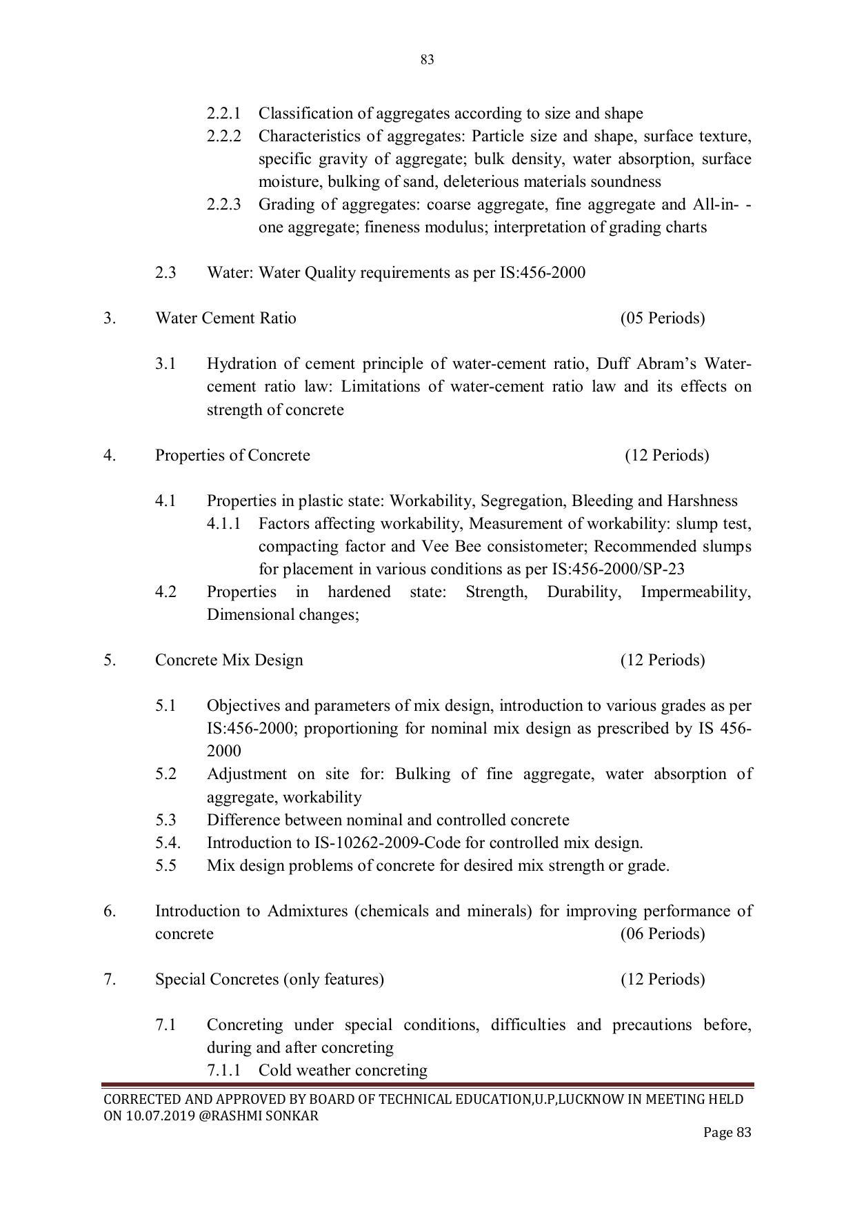 EFFECTIVE FROM JULY 2019-20 - SIX SEMESTER DIPLOMA COURSE IN CIVIL ENGINEERING - Page 83
