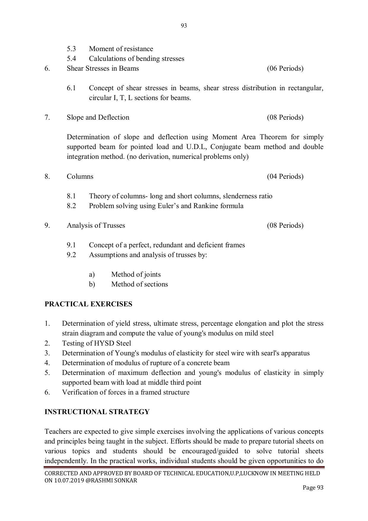 EFFECTIVE FROM JULY 2019-20 - SIX SEMESTER DIPLOMA COURSE IN CIVIL ENGINEERING - Page 93