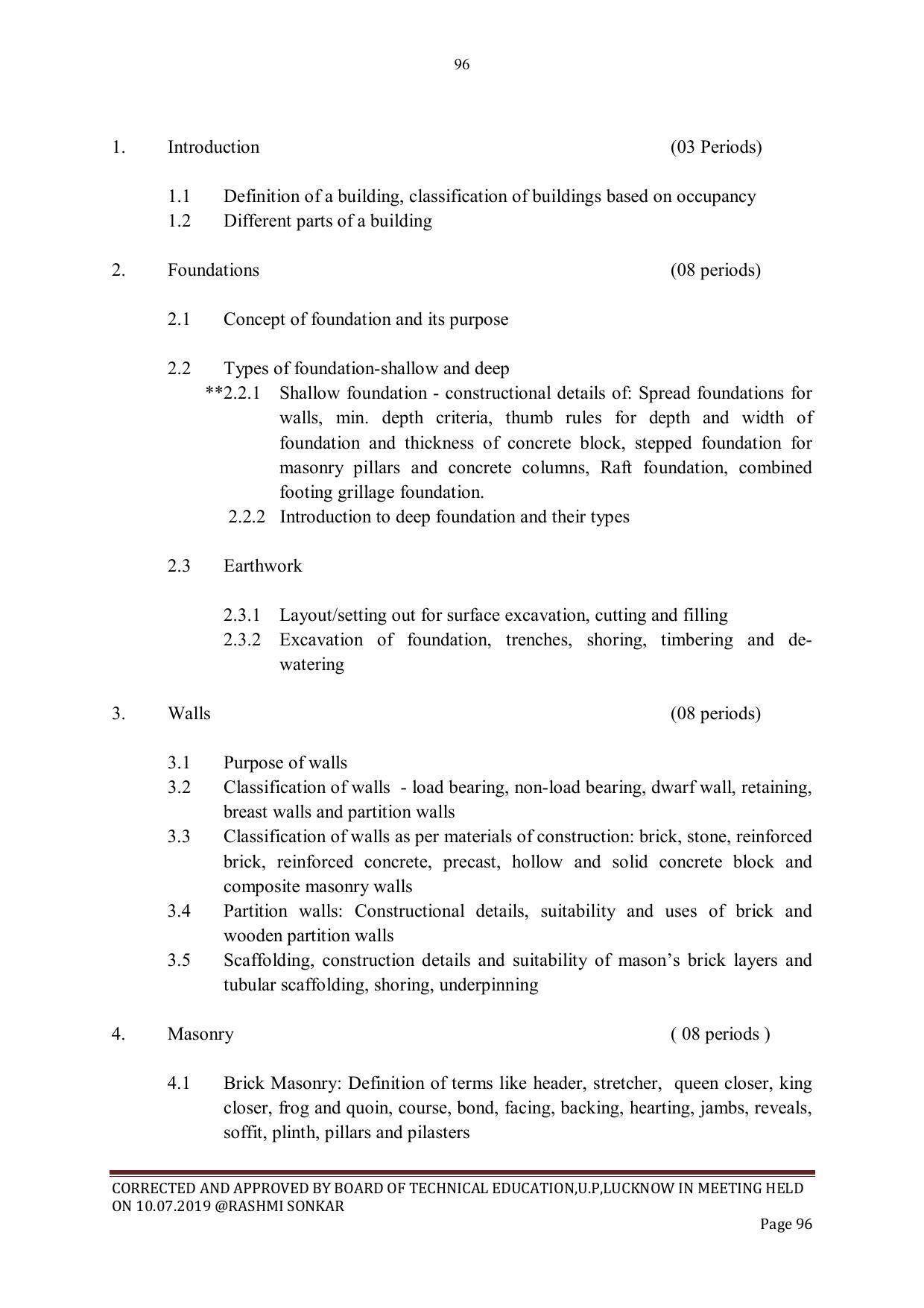 EFFECTIVE FROM JULY 2019-20 - SIX SEMESTER DIPLOMA COURSE IN CIVIL ENGINEERING - Page 96