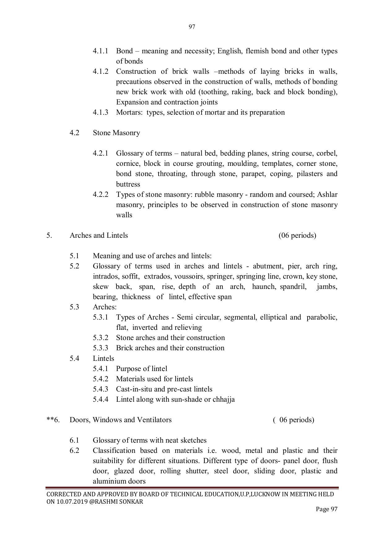 EFFECTIVE FROM JULY 2019-20 - SIX SEMESTER DIPLOMA COURSE IN CIVIL ENGINEERING - Page 97