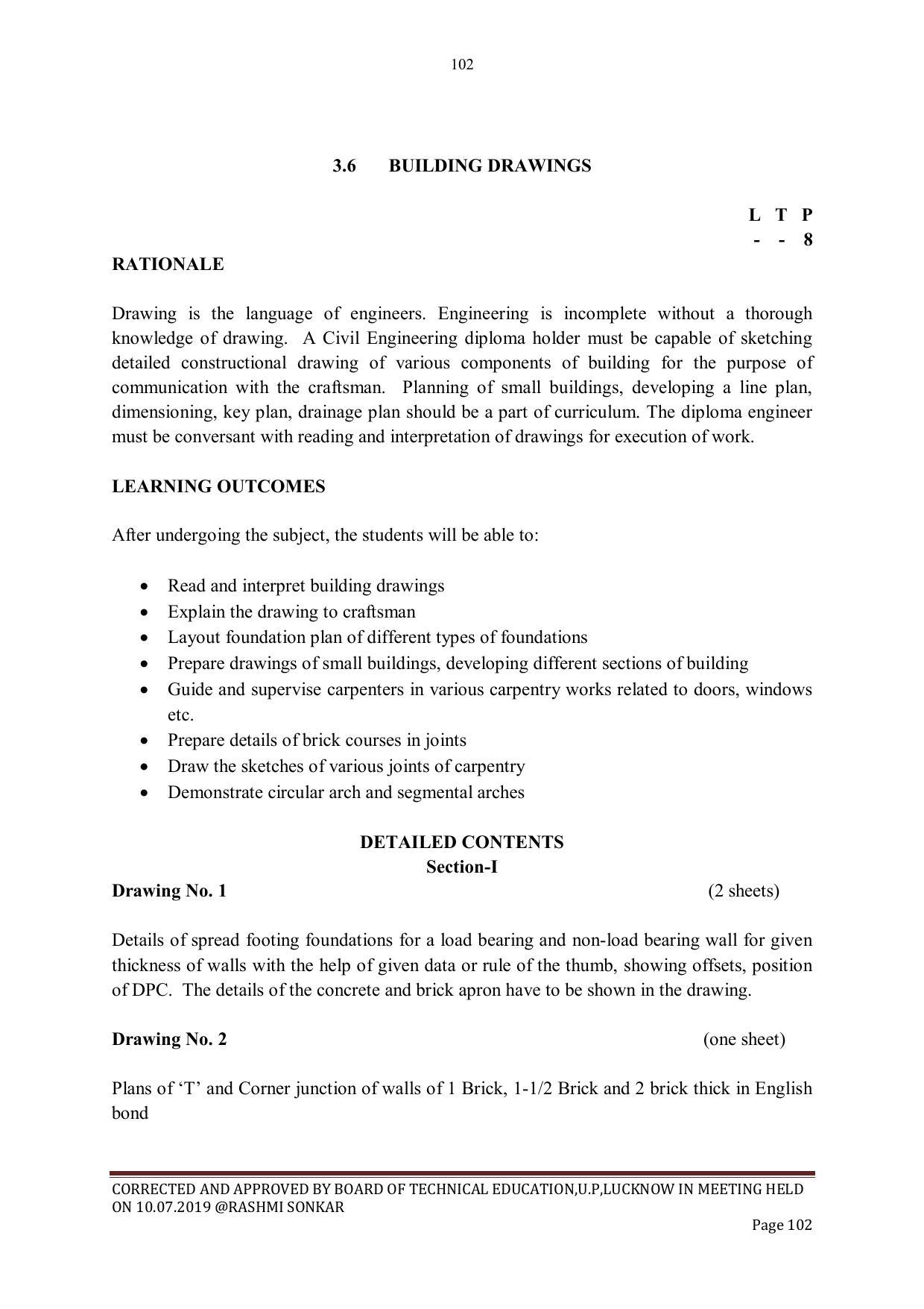 EFFECTIVE FROM JULY 2019-20 - SIX SEMESTER DIPLOMA COURSE IN CIVIL ENGINEERING - Page 102