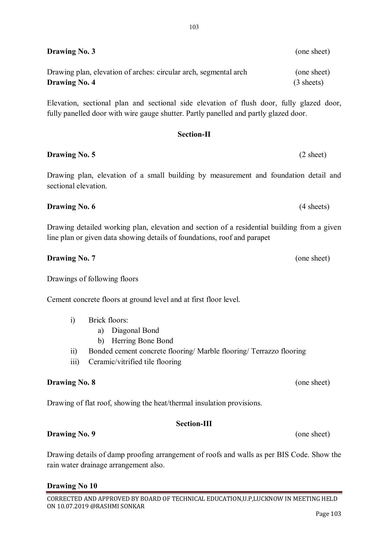 EFFECTIVE FROM JULY 2019-20 - SIX SEMESTER DIPLOMA COURSE IN CIVIL ENGINEERING - Page 103