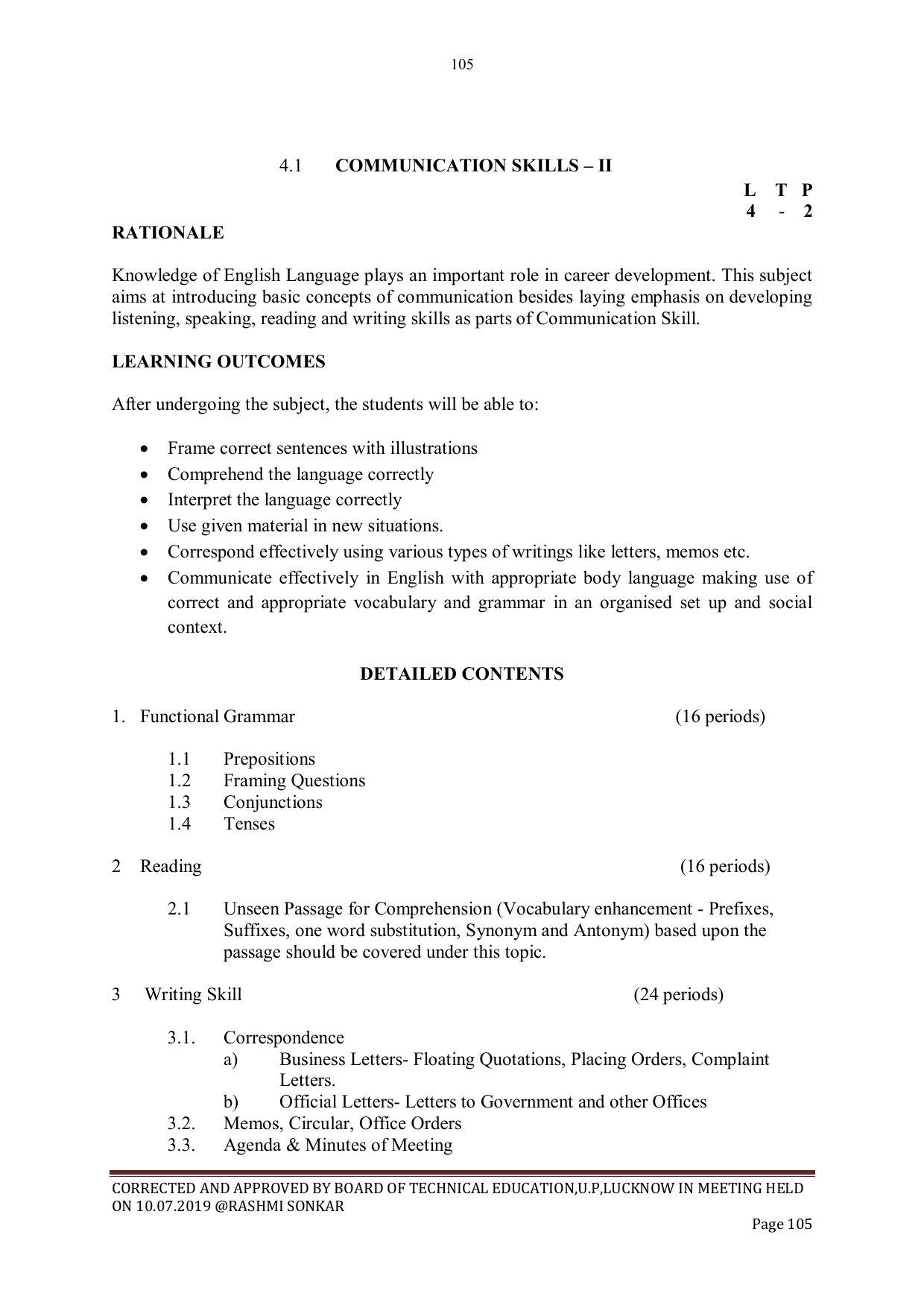 EFFECTIVE FROM JULY 2019-20 - SIX SEMESTER DIPLOMA COURSE IN CIVIL ENGINEERING - Page 105