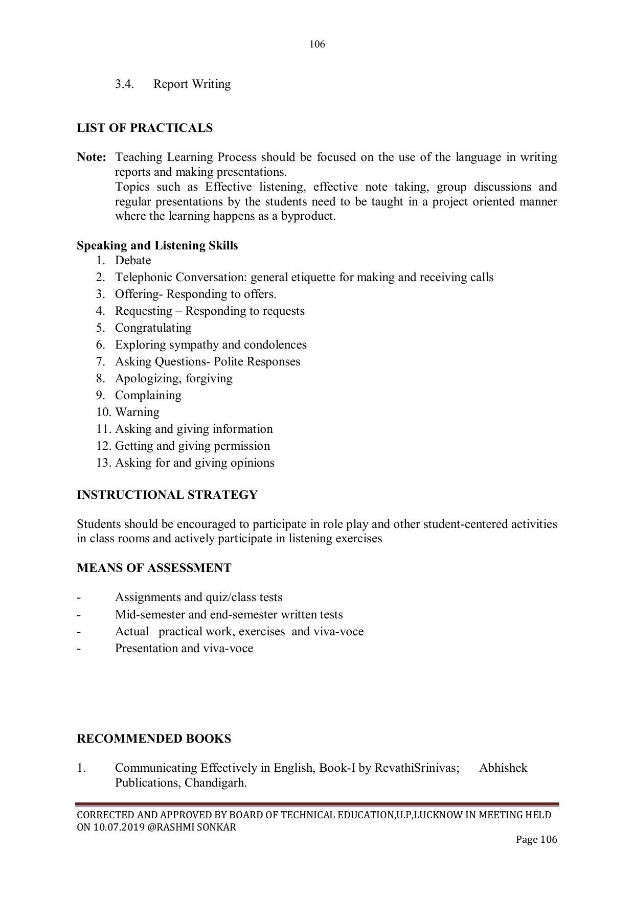 EFFECTIVE FROM JULY 2019-20 - SIX SEMESTER DIPLOMA COURSE IN CIVIL ENGINEERING - Page 106