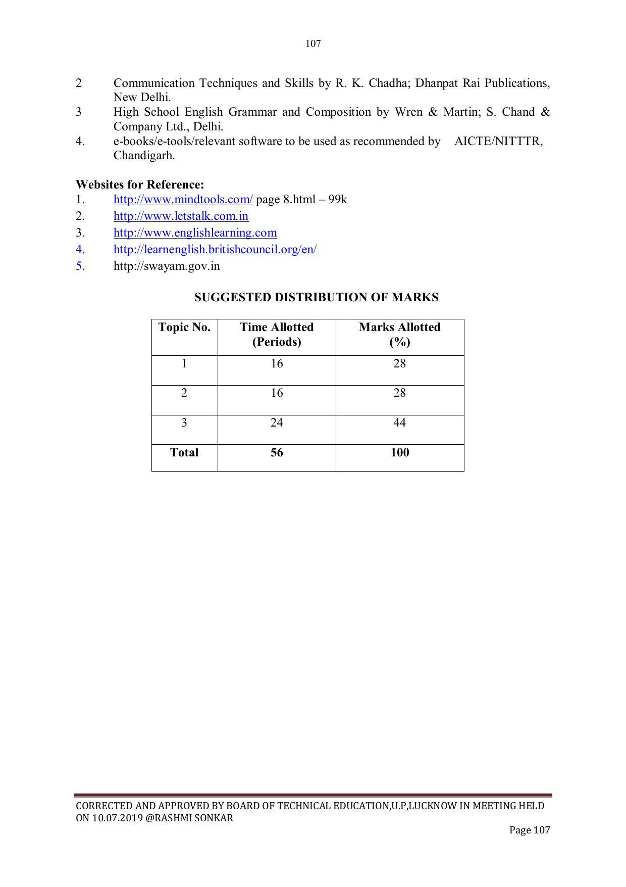 EFFECTIVE FROM JULY 2019-20 - SIX SEMESTER DIPLOMA COURSE IN CIVIL ENGINEERING - Page 107