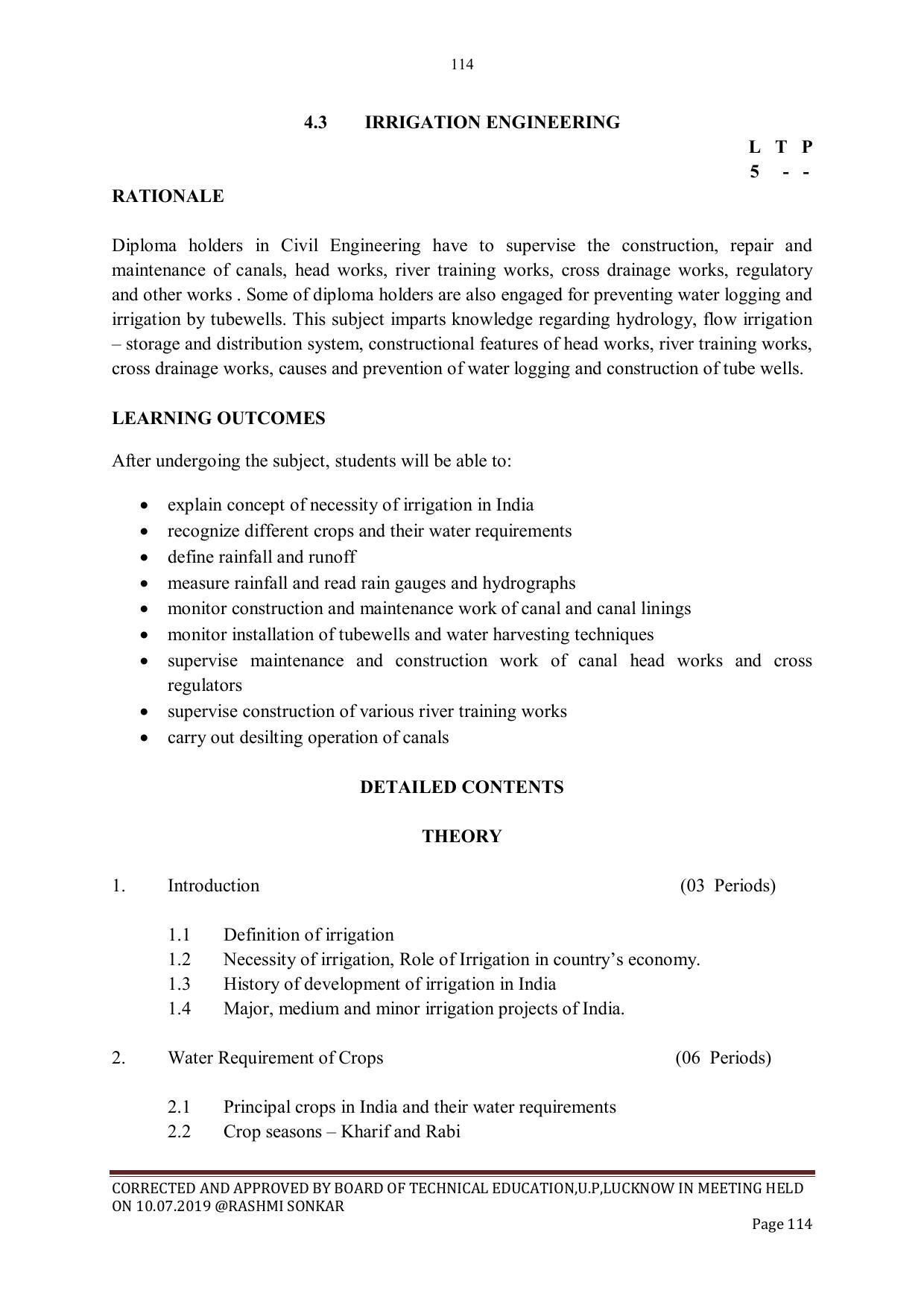 EFFECTIVE FROM JULY 2019-20 - SIX SEMESTER DIPLOMA COURSE IN CIVIL ENGINEERING - Page 114