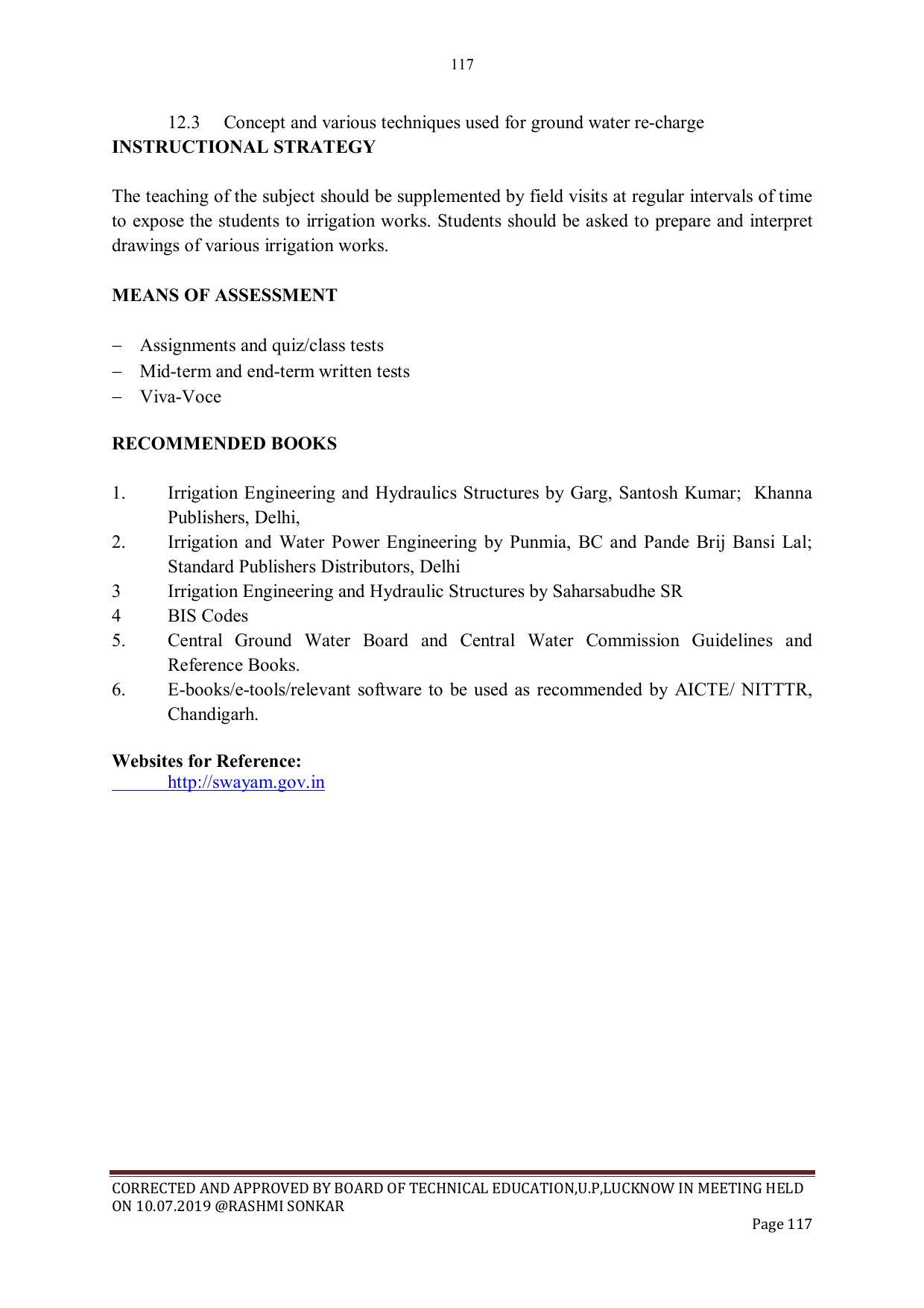 EFFECTIVE FROM JULY 2019-20 - SIX SEMESTER DIPLOMA COURSE IN CIVIL ENGINEERING - Page 117