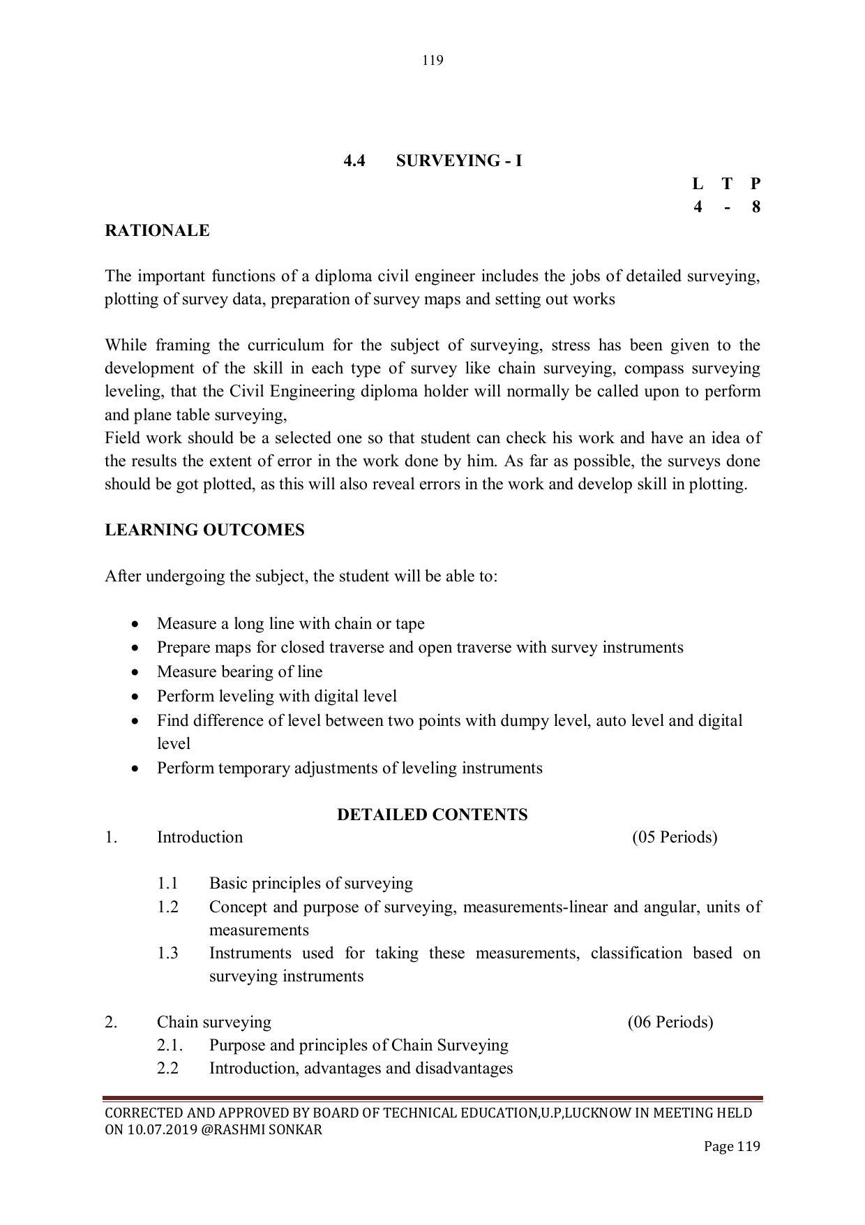 EFFECTIVE FROM JULY 2019-20 - SIX SEMESTER DIPLOMA COURSE IN CIVIL ENGINEERING - Page 119