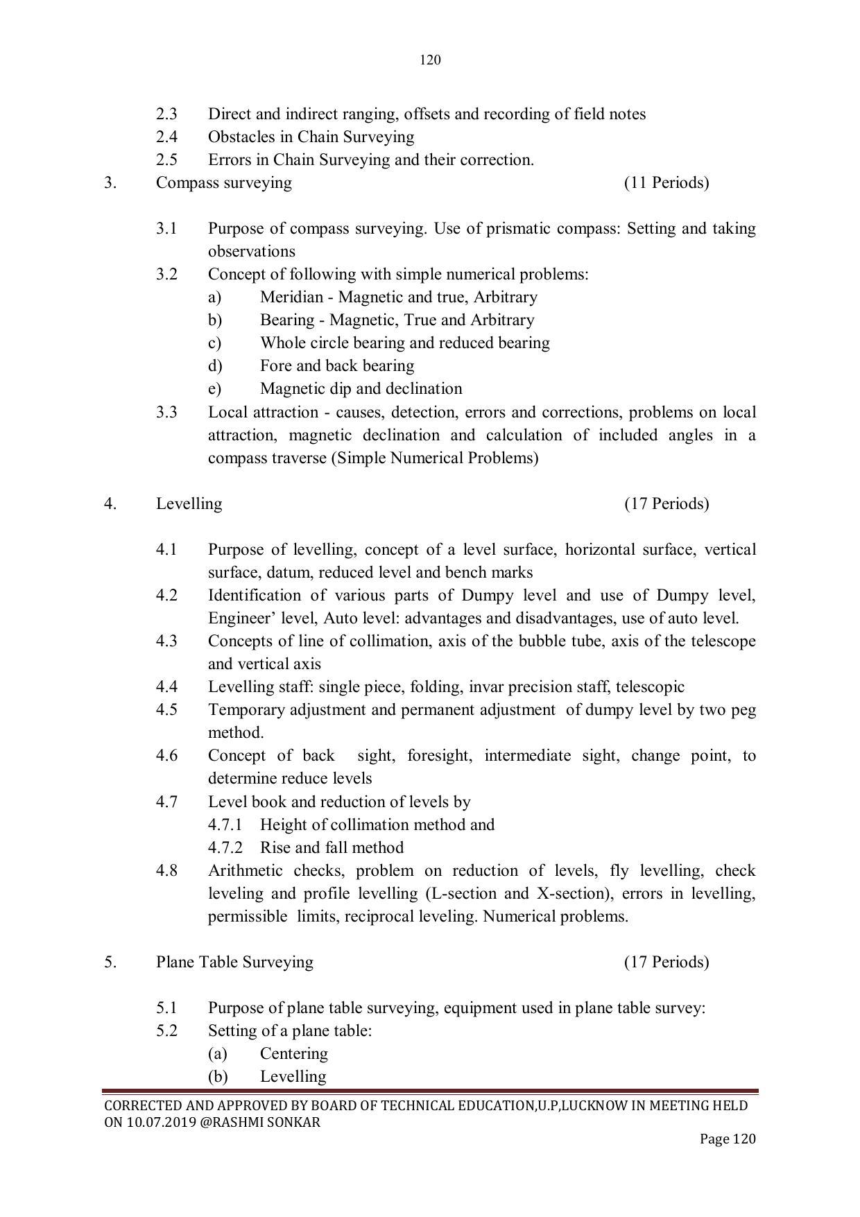 EFFECTIVE FROM JULY 2019-20 - SIX SEMESTER DIPLOMA COURSE IN CIVIL ENGINEERING - Page 120