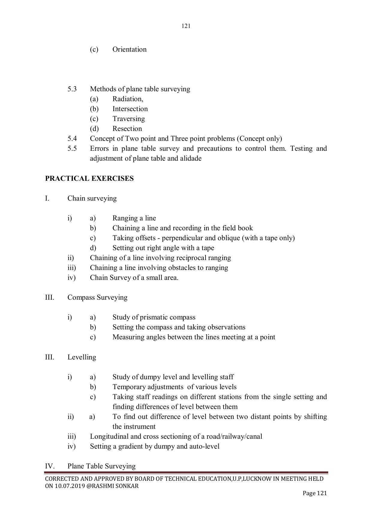 EFFECTIVE FROM JULY 2019-20 - SIX SEMESTER DIPLOMA COURSE IN CIVIL ENGINEERING - Page 121