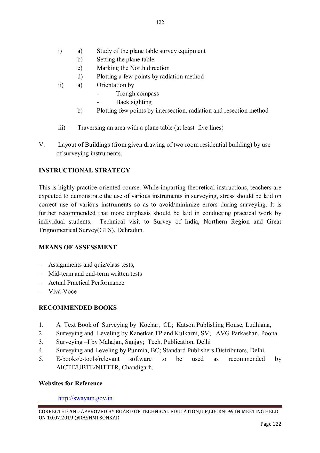 EFFECTIVE FROM JULY 2019-20 - SIX SEMESTER DIPLOMA COURSE IN CIVIL ENGINEERING - Page 122