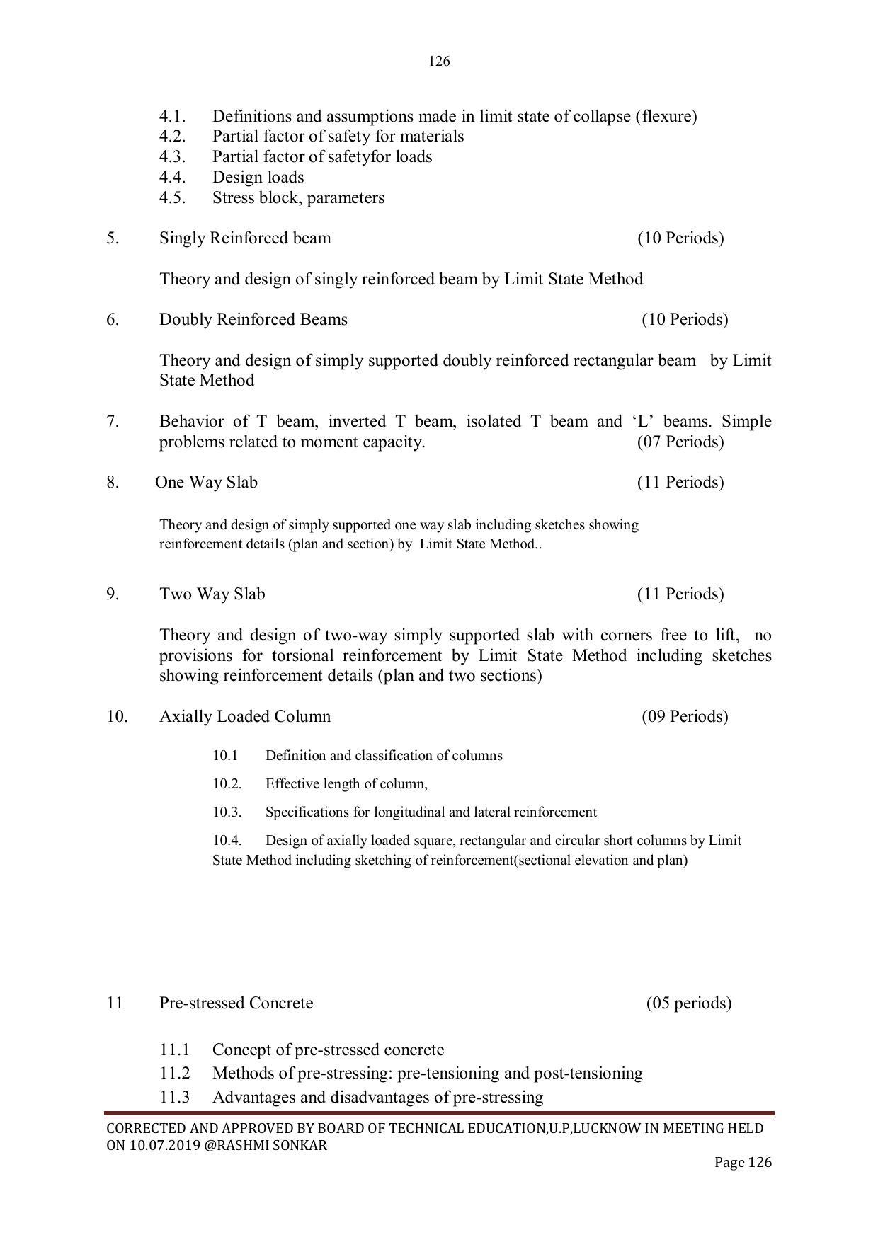 EFFECTIVE FROM JULY 2019-20 - SIX SEMESTER DIPLOMA COURSE IN CIVIL ENGINEERING - Page 126