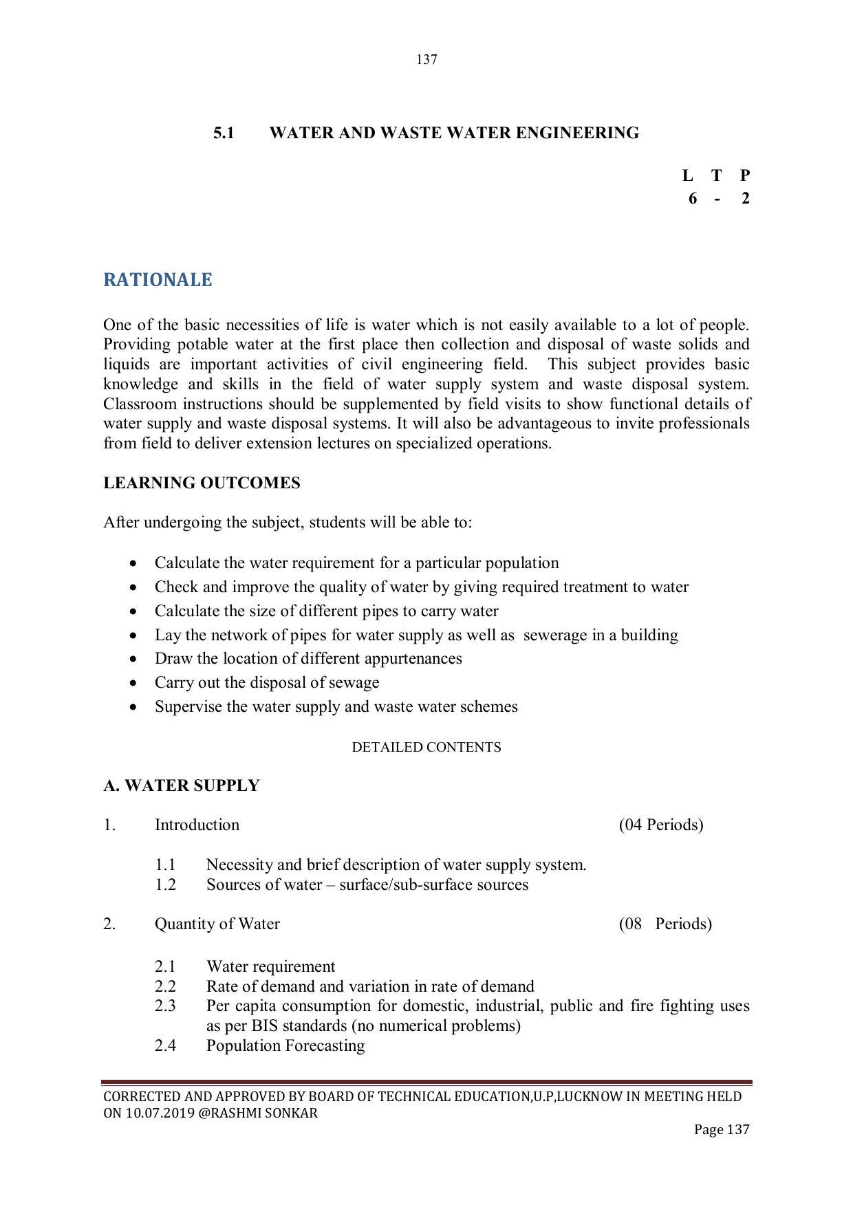 EFFECTIVE FROM JULY 2019-20 - SIX SEMESTER DIPLOMA COURSE IN CIVIL ENGINEERING - Page 137