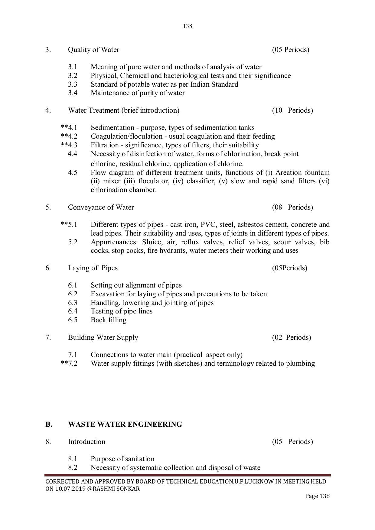 EFFECTIVE FROM JULY 2019-20 - SIX SEMESTER DIPLOMA COURSE IN CIVIL ENGINEERING - Page 138