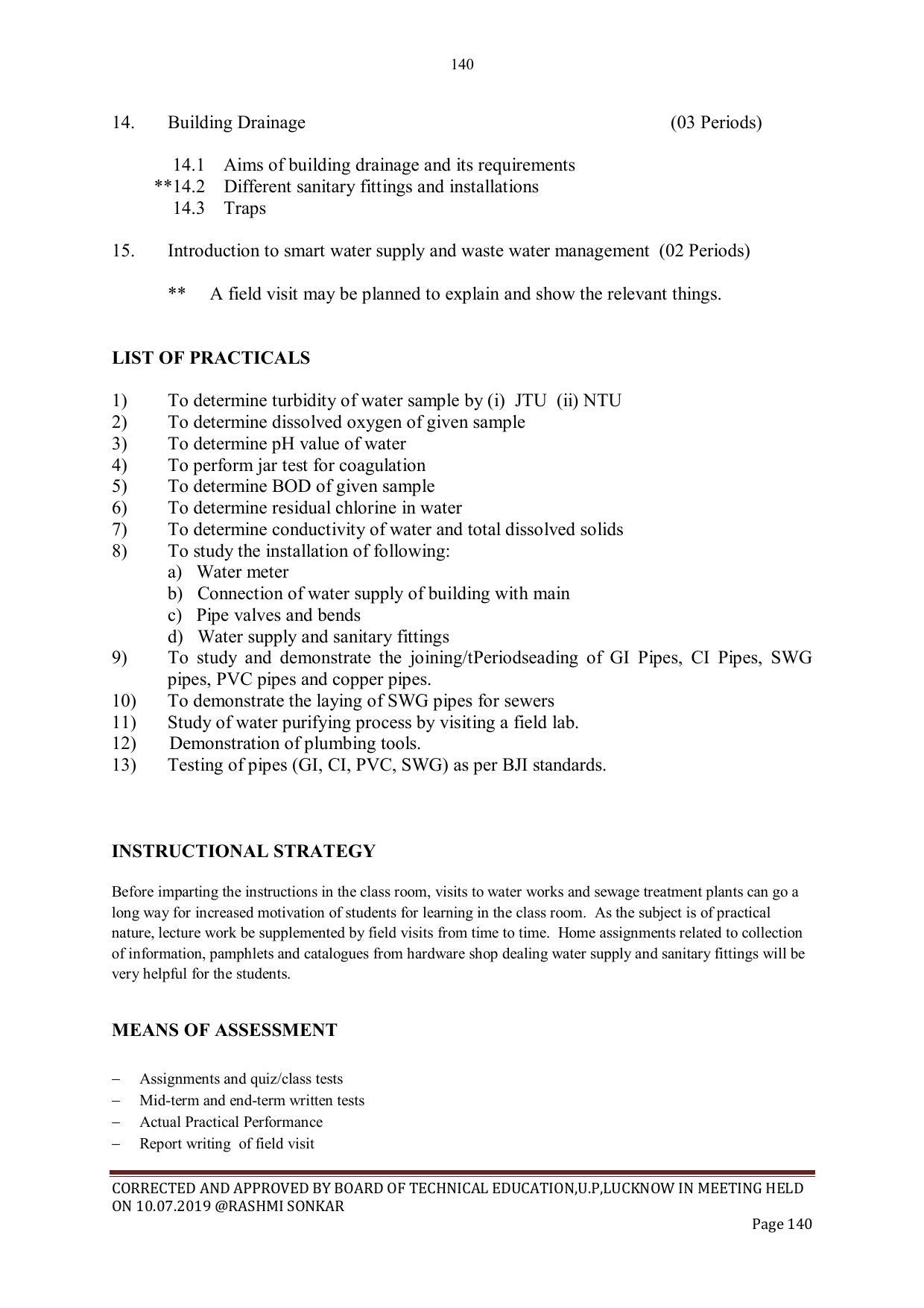 EFFECTIVE FROM JULY 2019-20 - SIX SEMESTER DIPLOMA COURSE IN CIVIL ENGINEERING - Page 140