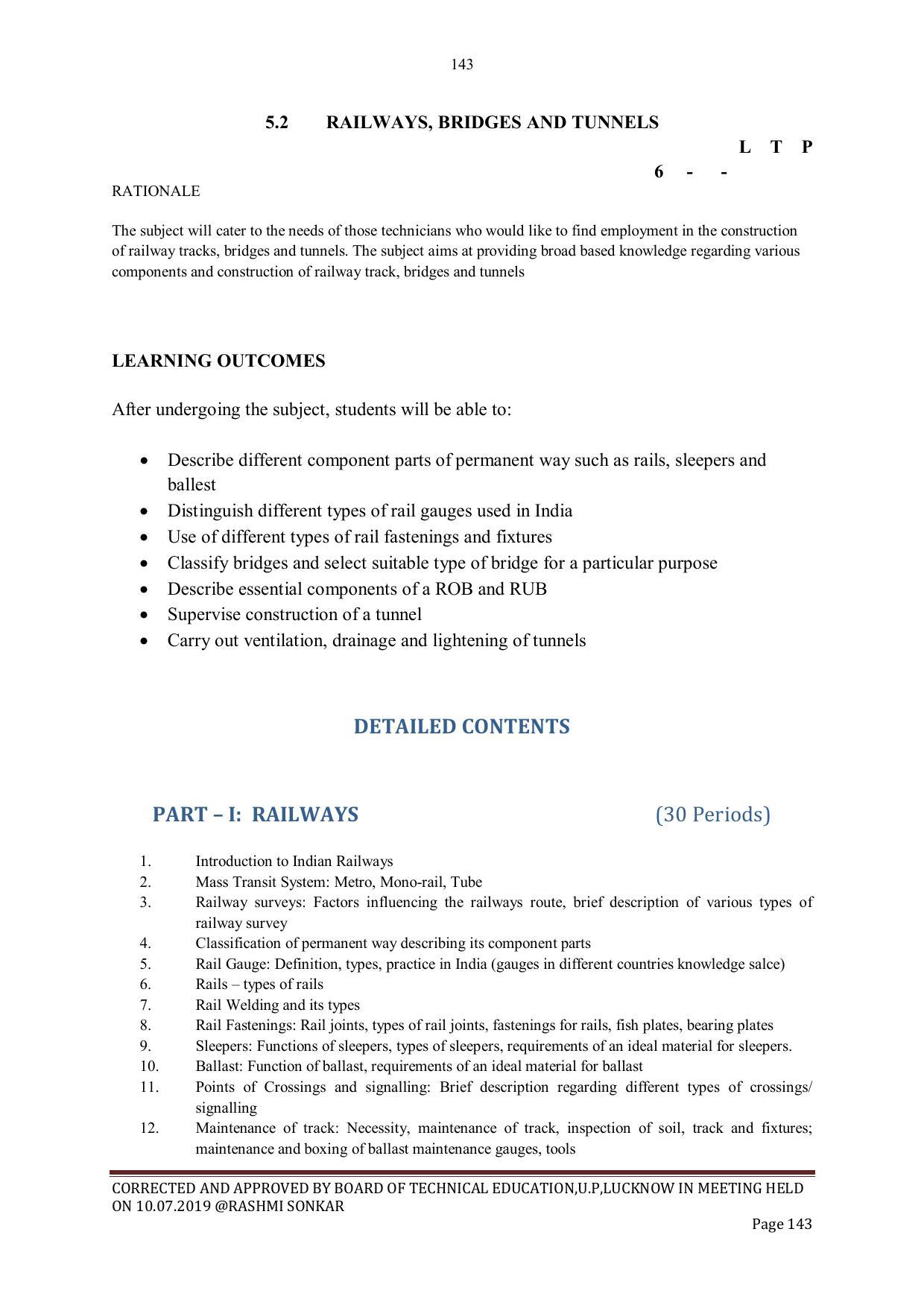 EFFECTIVE FROM JULY 2019-20 - SIX SEMESTER DIPLOMA COURSE IN CIVIL ENGINEERING - Page 143