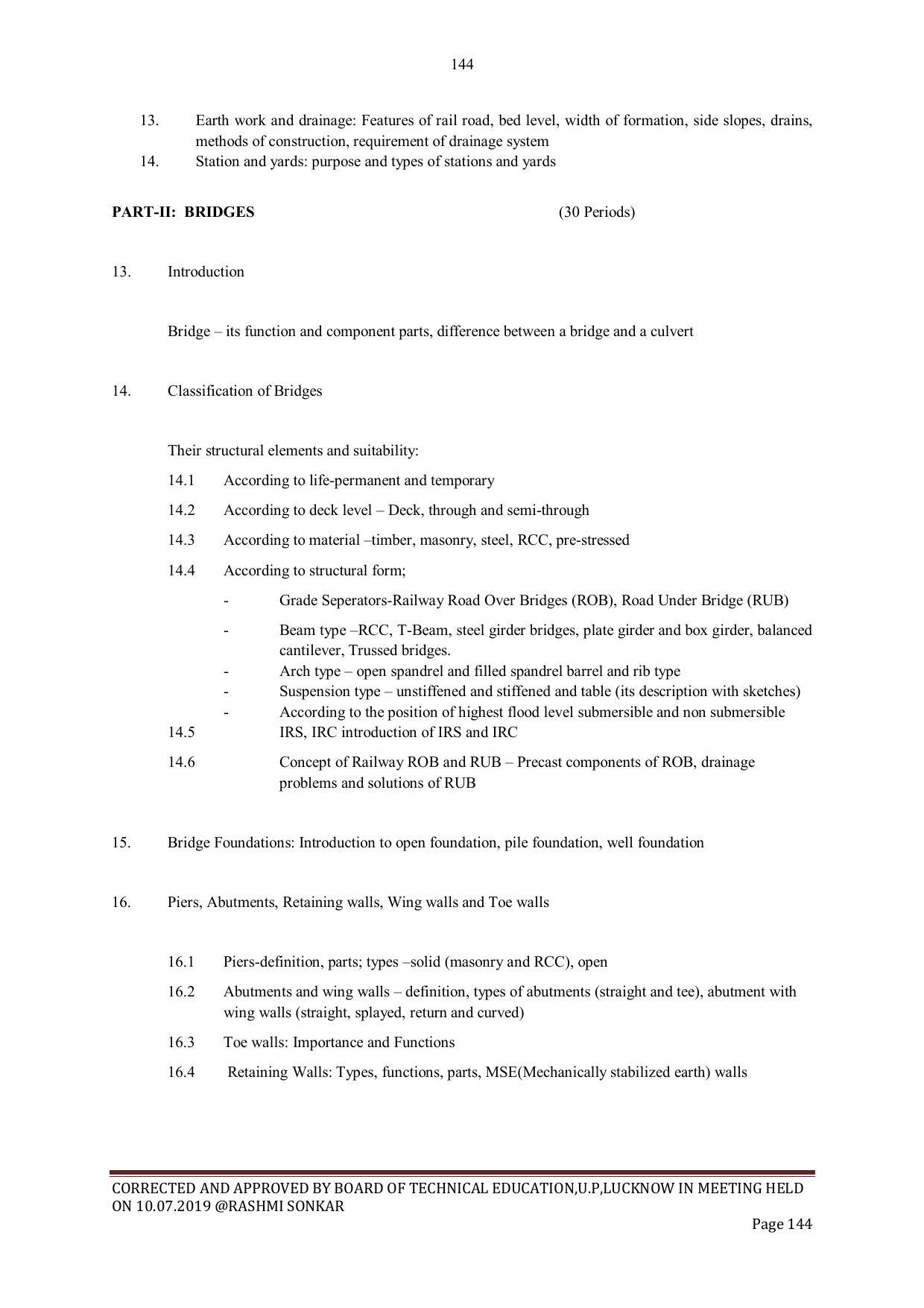 EFFECTIVE FROM JULY 2019-20 - SIX SEMESTER DIPLOMA COURSE IN CIVIL ENGINEERING - Page 144