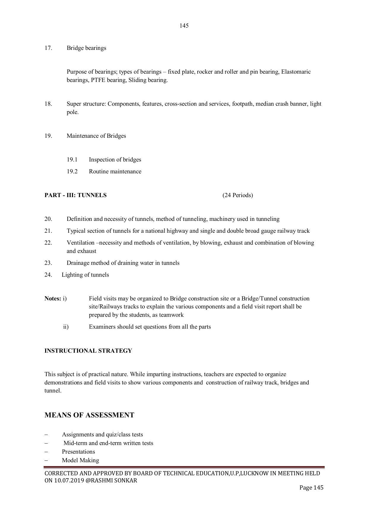 EFFECTIVE FROM JULY 2019-20 - SIX SEMESTER DIPLOMA COURSE IN CIVIL ENGINEERING - Page 145