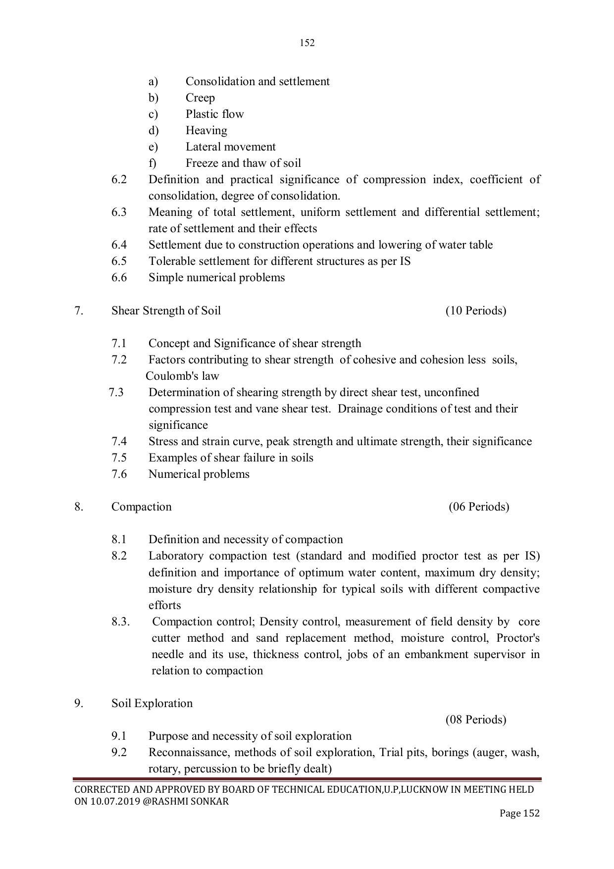 EFFECTIVE FROM JULY 2019-20 - SIX SEMESTER DIPLOMA COURSE IN CIVIL ENGINEERING - Page 152