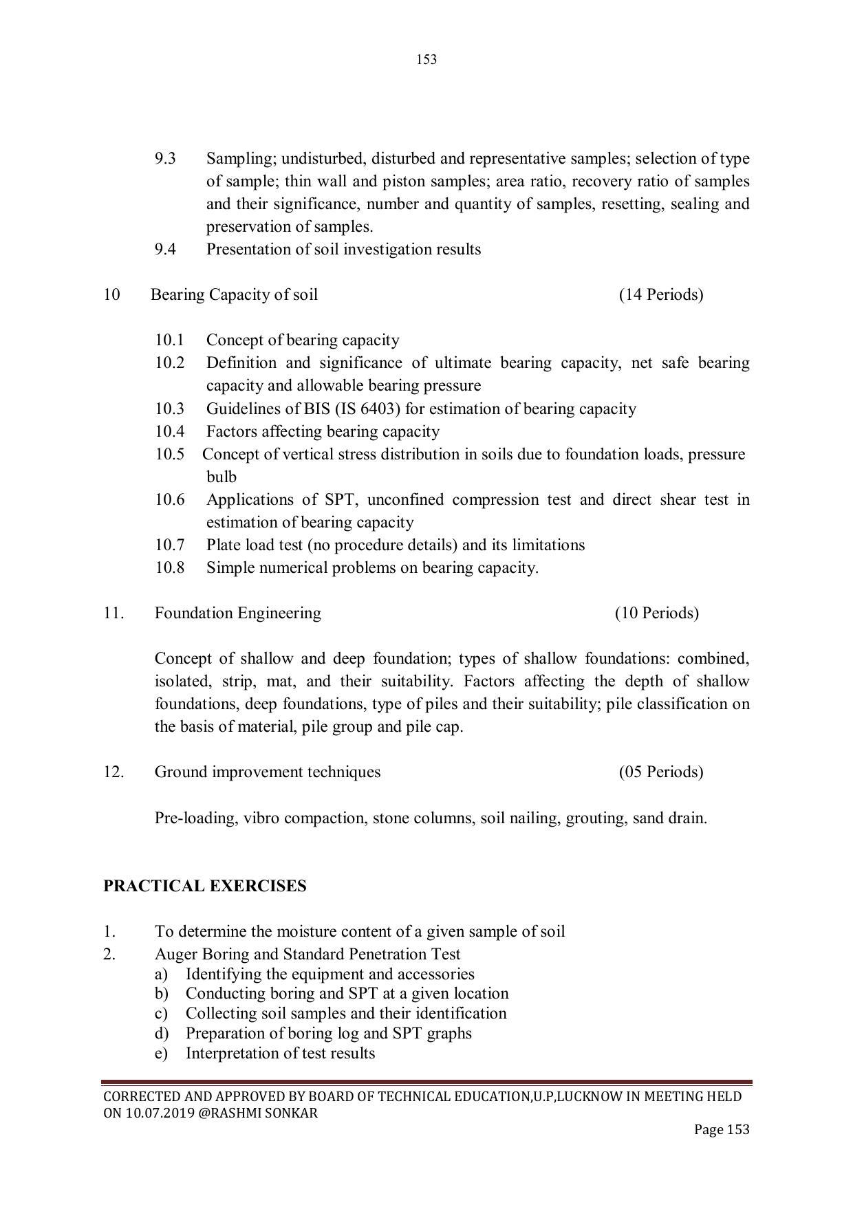 EFFECTIVE FROM JULY 2019-20 - SIX SEMESTER DIPLOMA COURSE IN CIVIL ENGINEERING - Page 153
