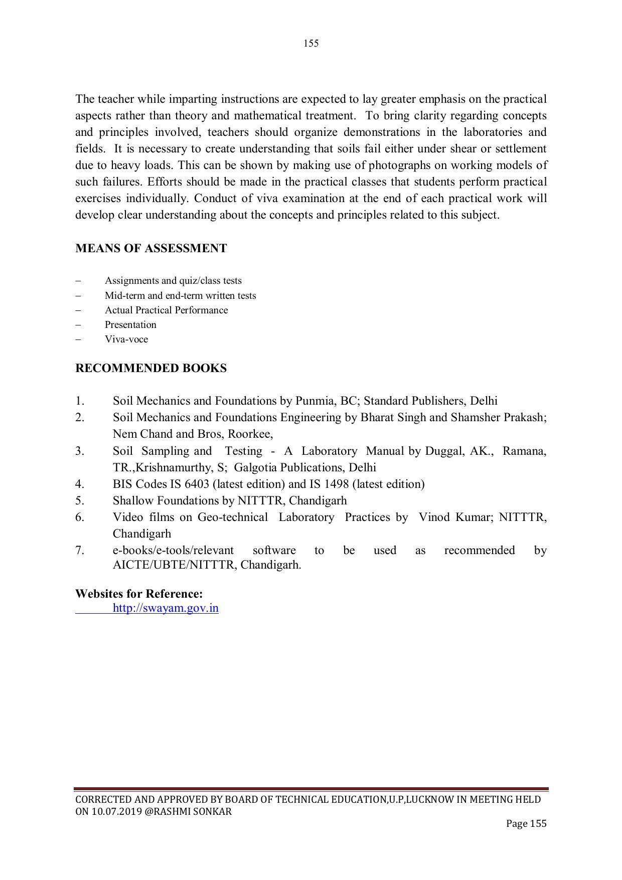 EFFECTIVE FROM JULY 2019-20 - SIX SEMESTER DIPLOMA COURSE IN CIVIL ENGINEERING - Page 155
