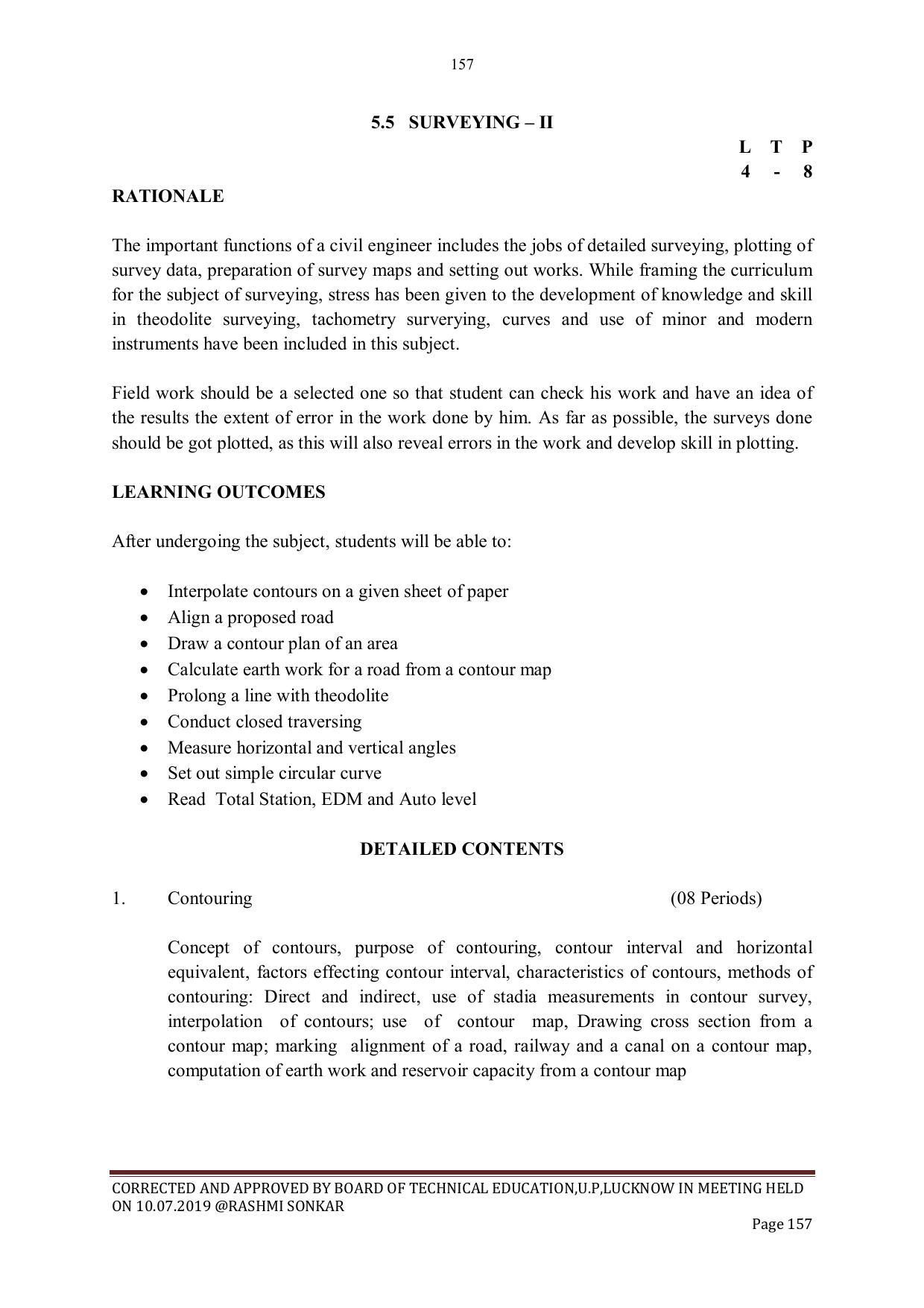 EFFECTIVE FROM JULY 2019-20 - SIX SEMESTER DIPLOMA COURSE IN CIVIL ENGINEERING - Page 157