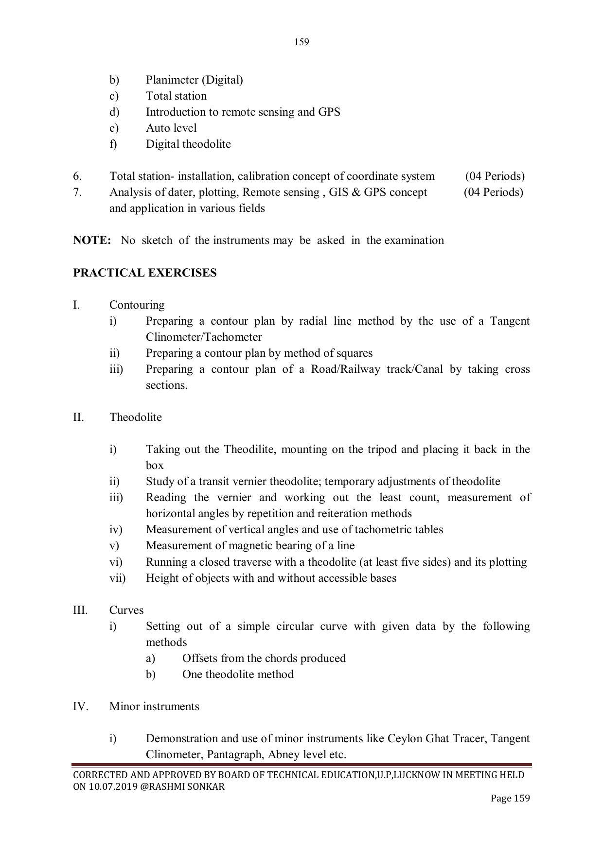 EFFECTIVE FROM JULY 2019-20 - SIX SEMESTER DIPLOMA COURSE IN CIVIL ENGINEERING - Page 159