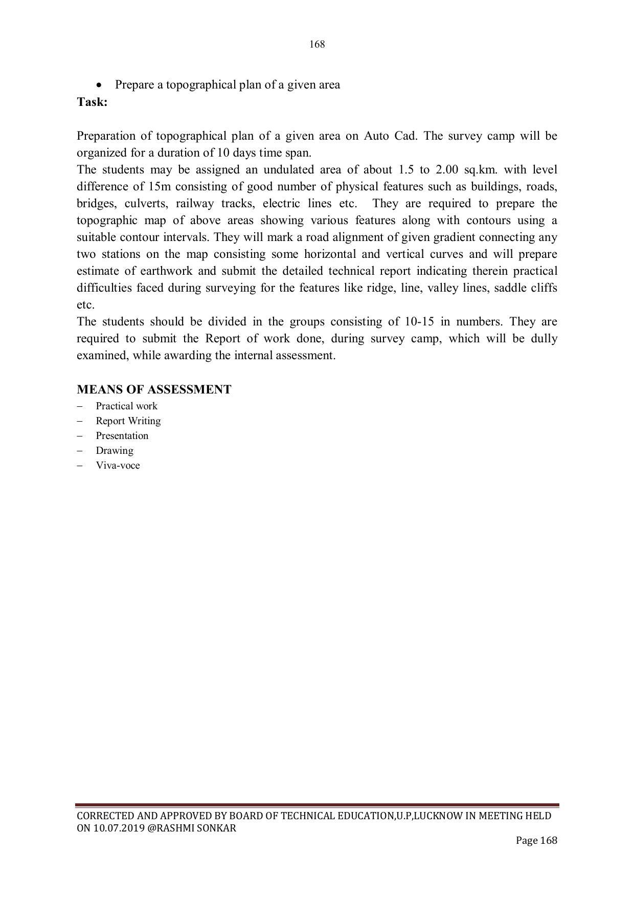 EFFECTIVE FROM JULY 2019-20 - SIX SEMESTER DIPLOMA COURSE IN CIVIL ENGINEERING - Page 168