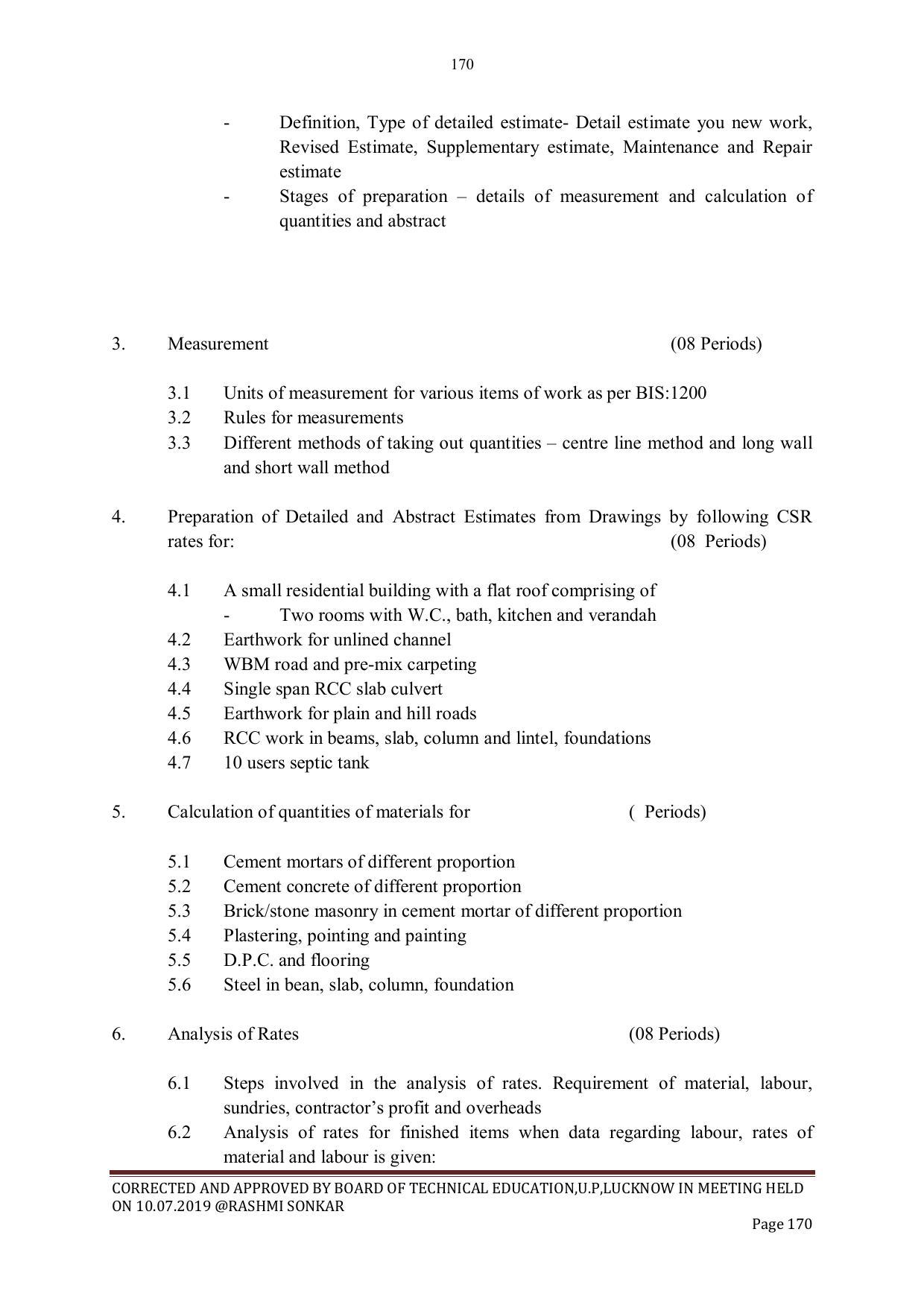 EFFECTIVE FROM JULY 2019-20 - SIX SEMESTER DIPLOMA COURSE IN CIVIL ENGINEERING - Page 170