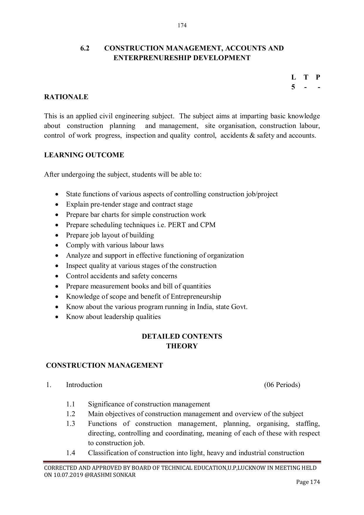 EFFECTIVE FROM JULY 2019-20 - SIX SEMESTER DIPLOMA COURSE IN CIVIL ENGINEERING - Page 174