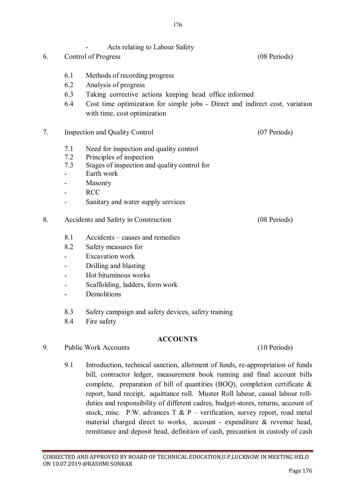 EFFECTIVE FROM JULY 2019-20 - SIX SEMESTER DIPLOMA COURSE IN CIVIL ENGINEERING - Page 176