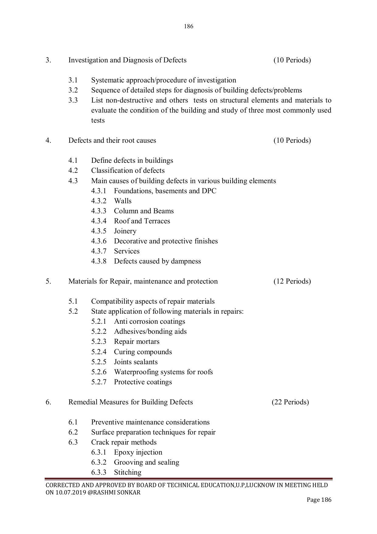 EFFECTIVE FROM JULY 2019-20 - SIX SEMESTER DIPLOMA COURSE IN CIVIL ENGINEERING - Page 186