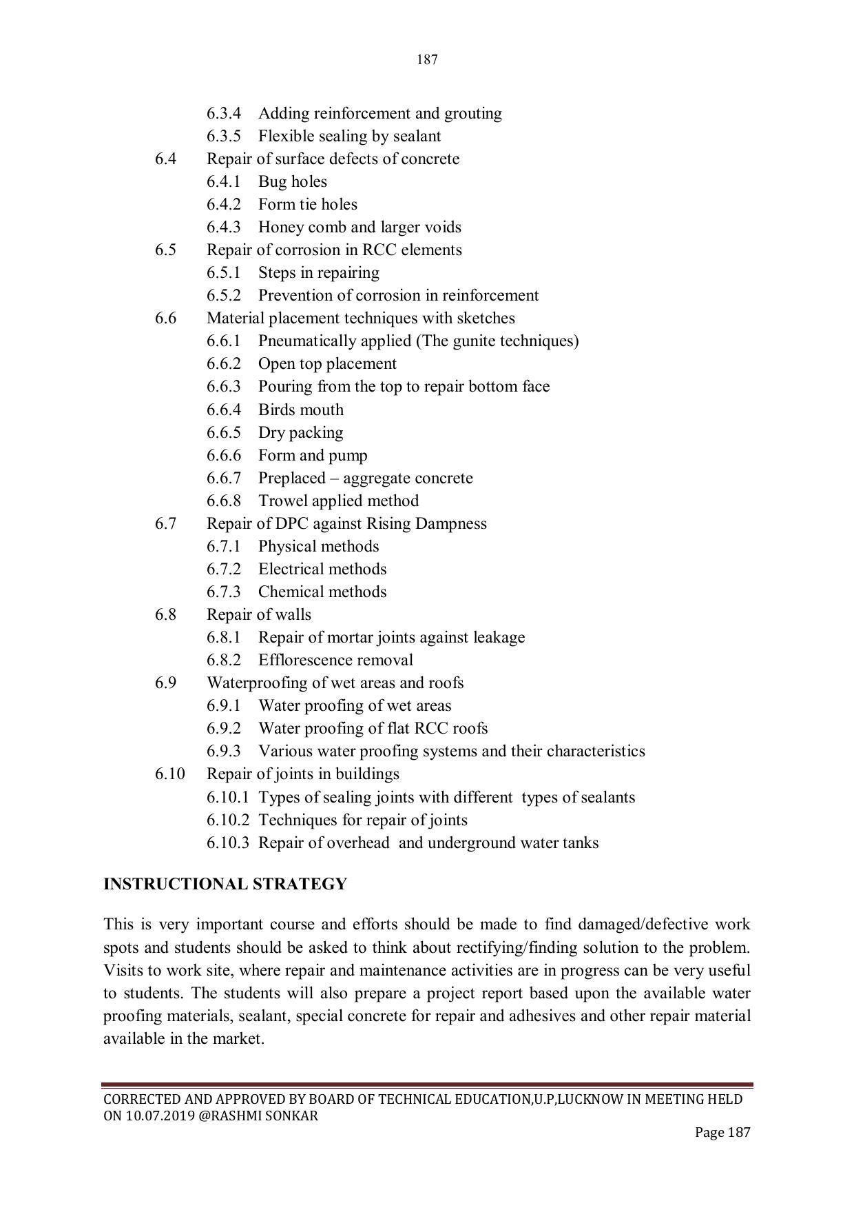 EFFECTIVE FROM JULY 2019-20 - SIX SEMESTER DIPLOMA COURSE IN CIVIL ENGINEERING - Page 187