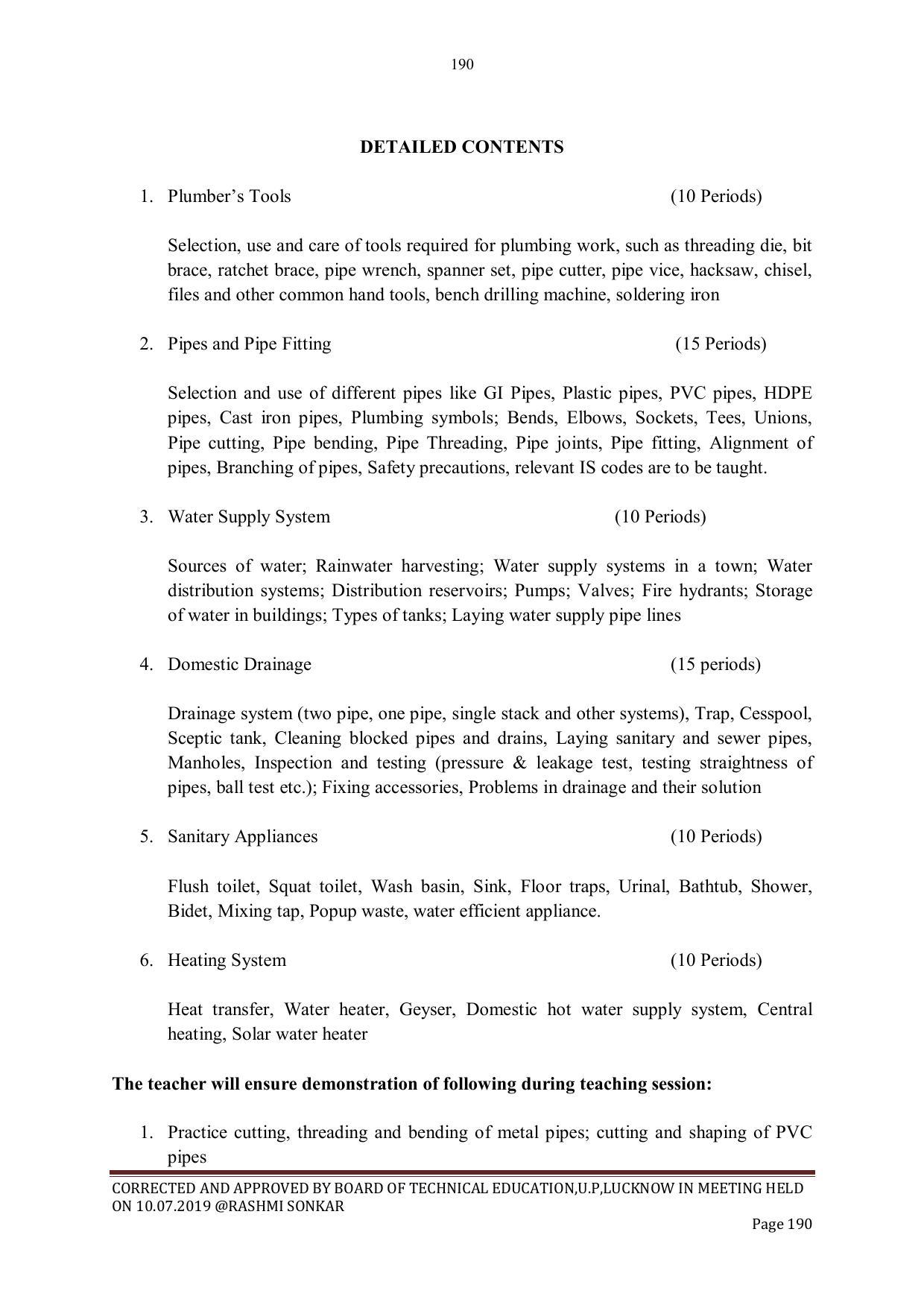 EFFECTIVE FROM JULY 2019-20 - SIX SEMESTER DIPLOMA COURSE IN CIVIL ENGINEERING - Page 190