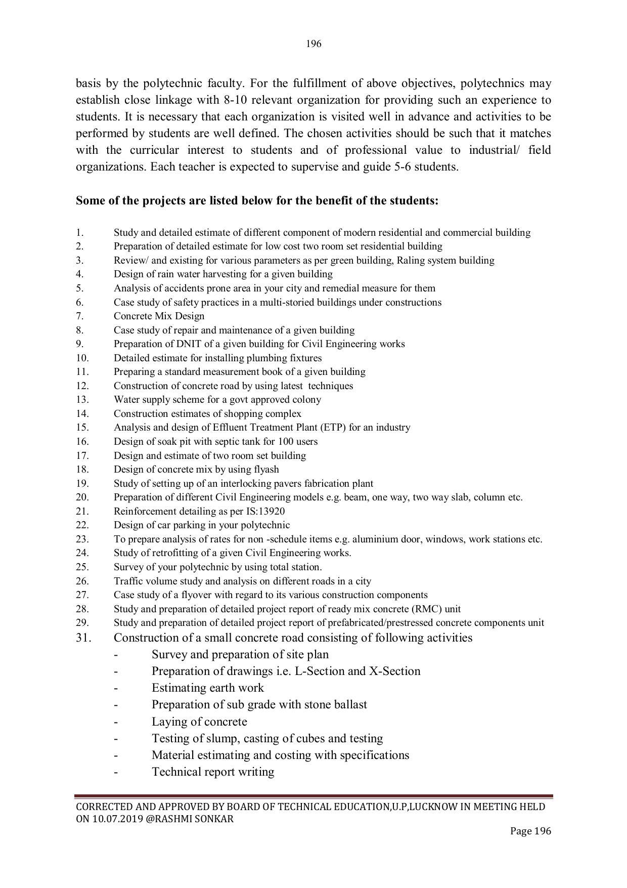 EFFECTIVE FROM JULY 2019-20 - SIX SEMESTER DIPLOMA COURSE IN CIVIL ENGINEERING - Page 196