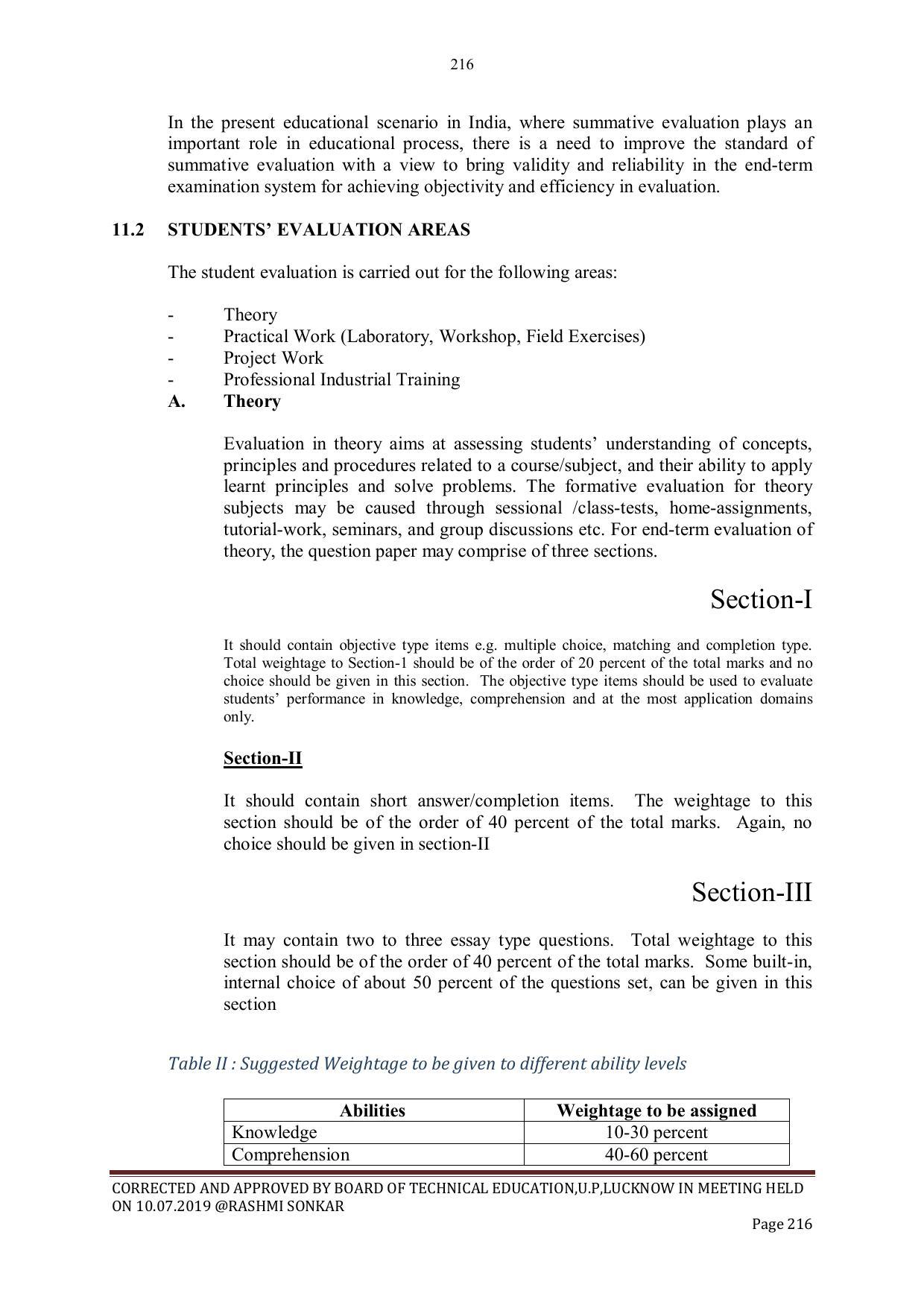 EFFECTIVE FROM JULY 2019-20 - SIX SEMESTER DIPLOMA COURSE IN CIVIL ENGINEERING - Page 216