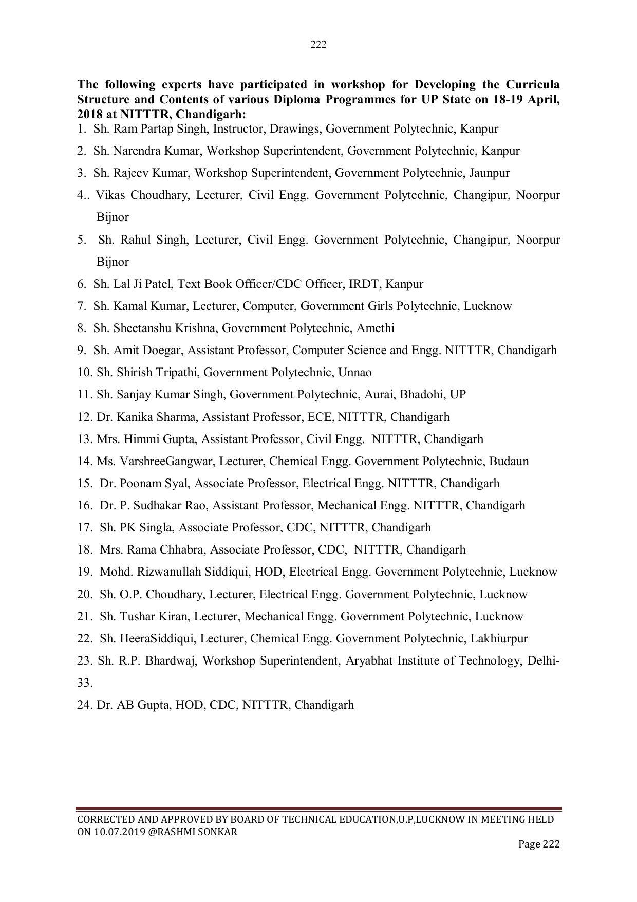 EFFECTIVE FROM JULY 2019-20 - SIX SEMESTER DIPLOMA COURSE IN CIVIL ENGINEERING - Page 222