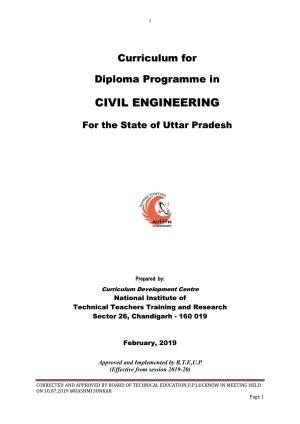 EFFECTIVE FROM JULY 2019-20 - SIX SEMESTER DIPLOMA COURSE IN CIVIL ENGINEERING