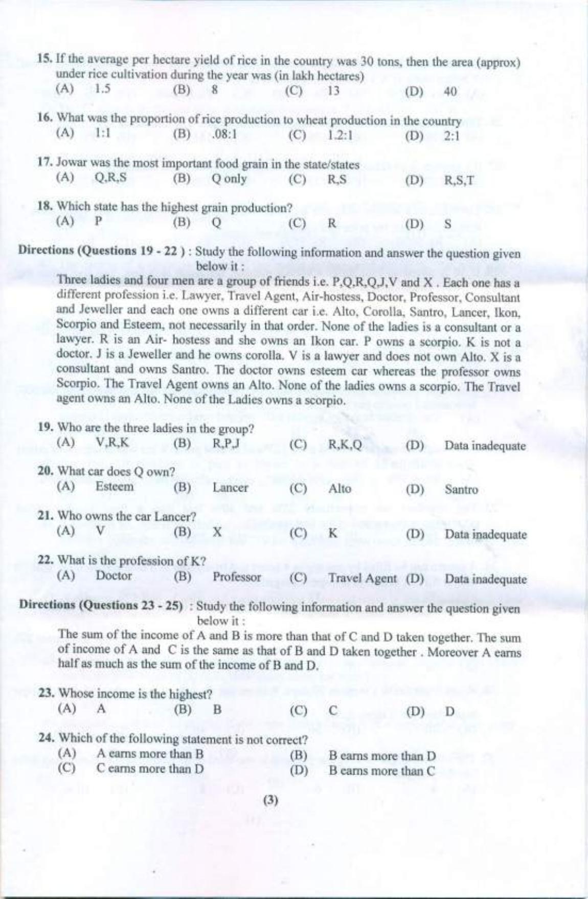 PU USOL MBA (Executive) Entrance Exam 2019 Question Booklet - Page 4