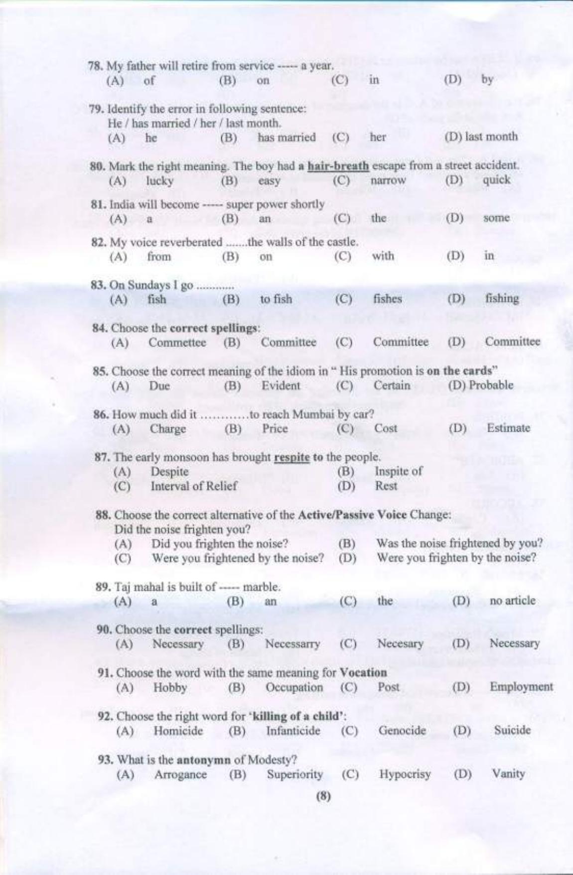 PU USOL MBA (Executive) Entrance Exam 2019 Question Booklet - Page 9