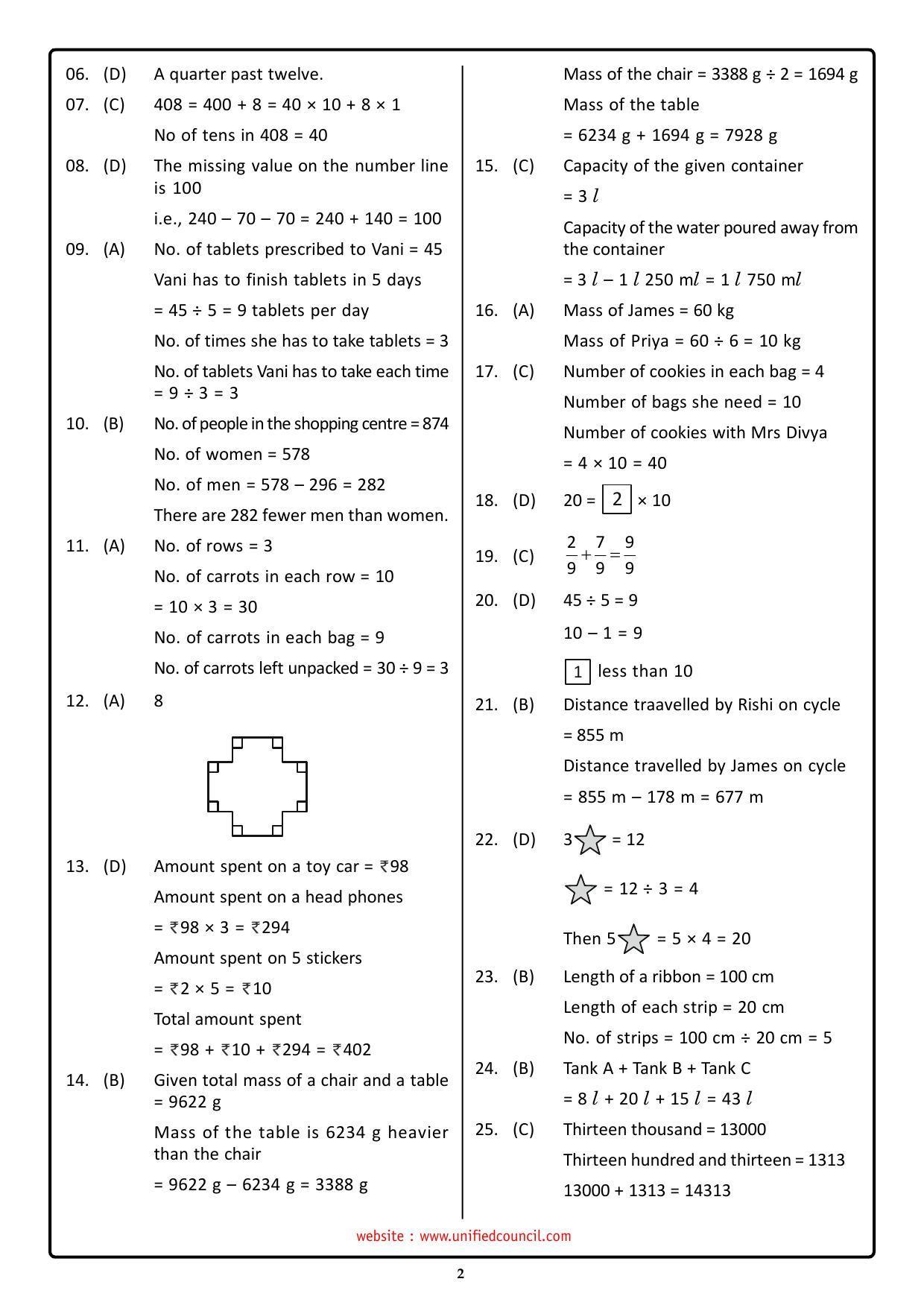 NSTSE 2023 Class 3 Answer Key (Paper Code 484) - Page 2