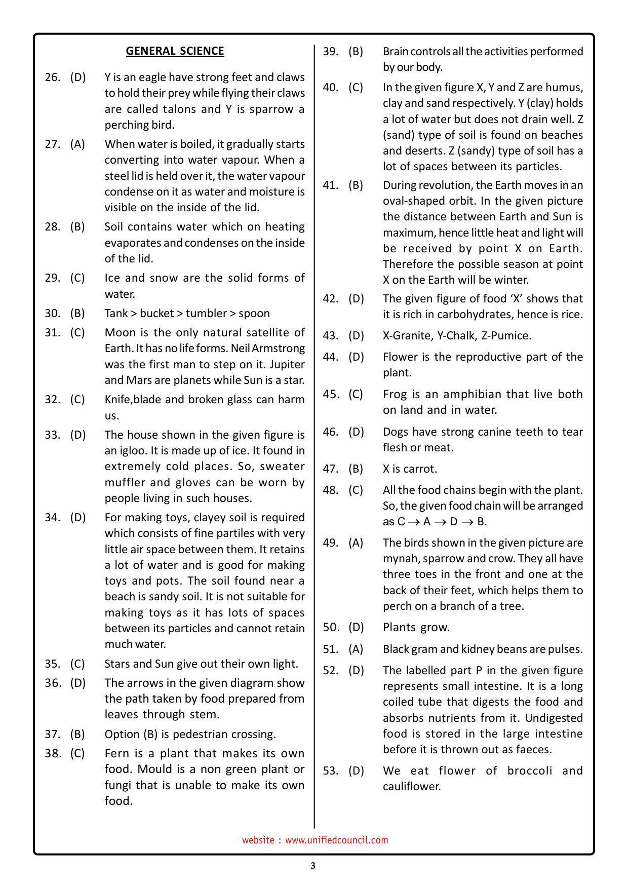 NSTSE 2023 Class 3 Answer Key (Paper Code 484) - Page 3