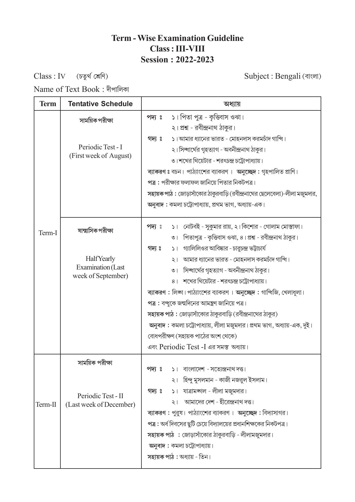 TBSE Class 4 Syllabus - Page 2