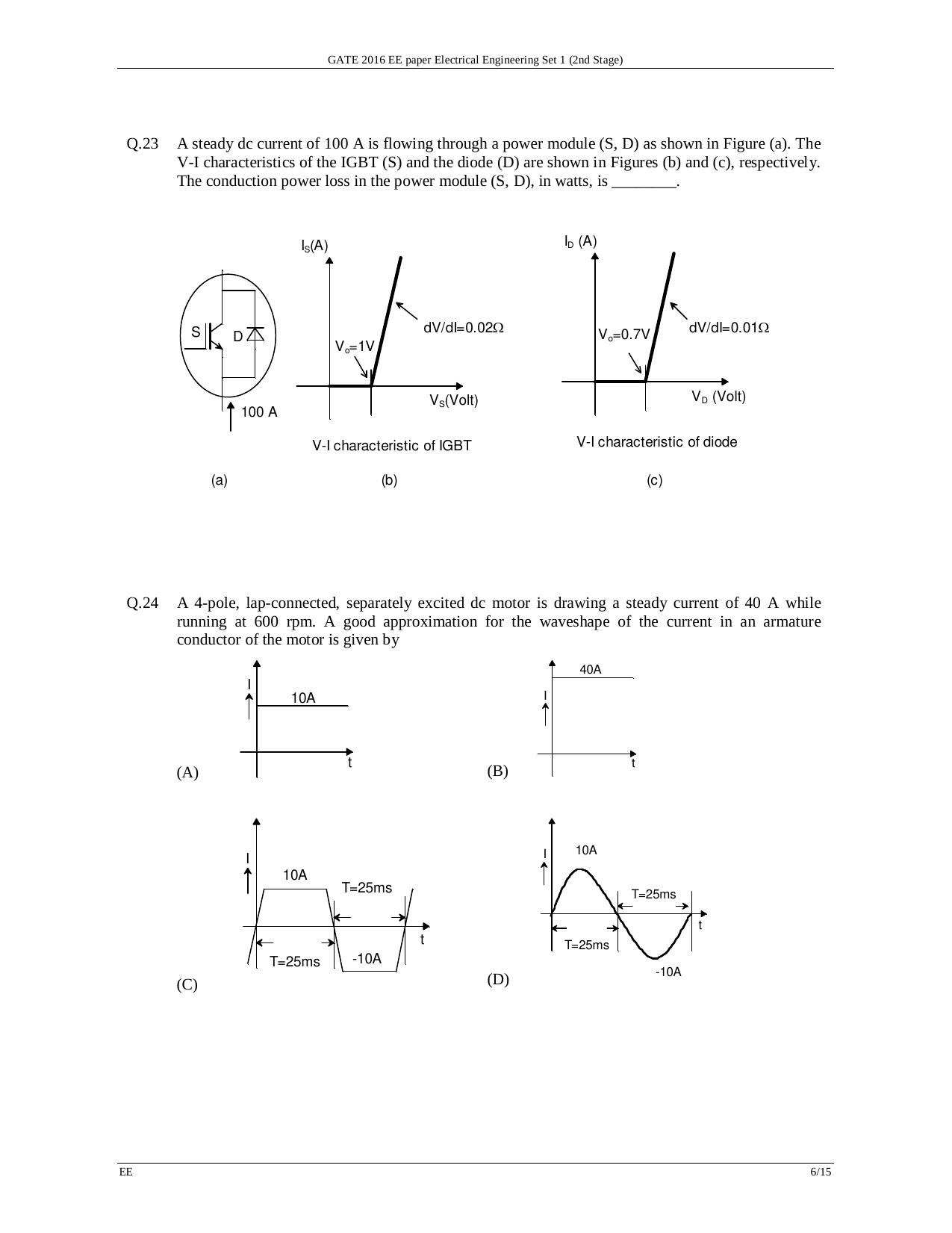 GATE 2016 Electrical Engineering (EE) Question Paper with Answer Key - Page 9