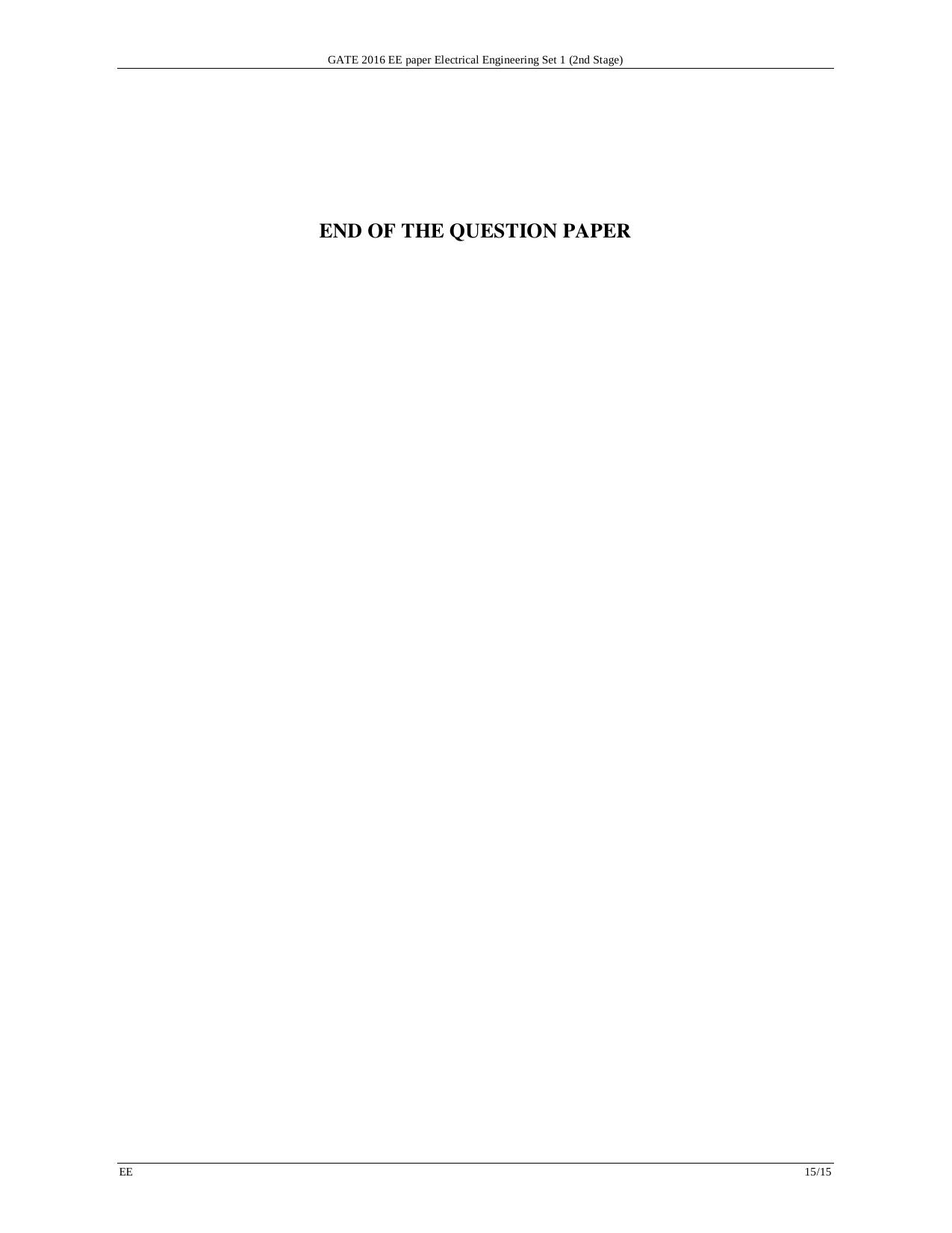 GATE 2016 Electrical Engineering (EE) Question Paper with Answer Key - Page 18