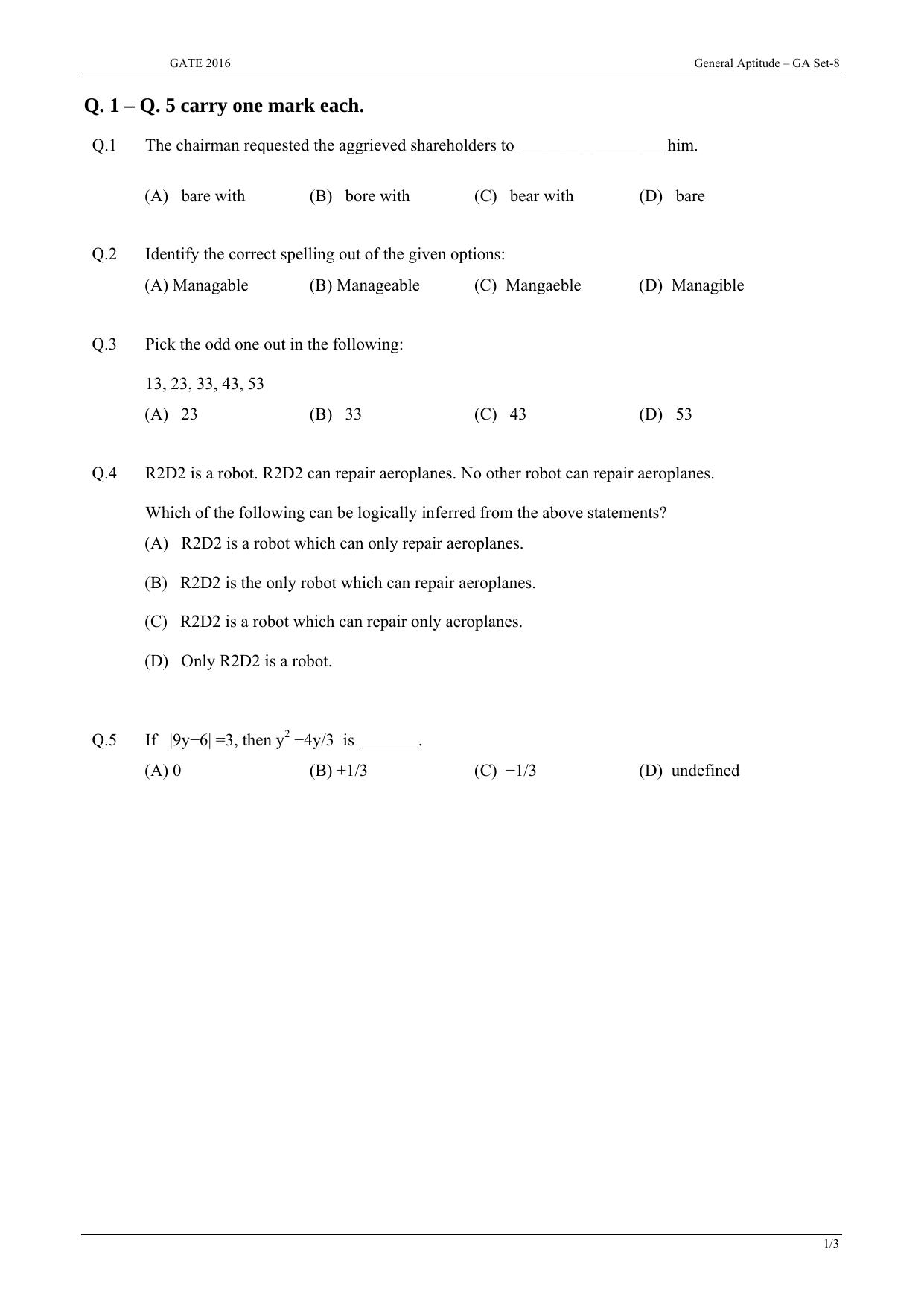 GATE 2016 Electrical Engineering (EE) Question Paper with Answer Key - Page 21
