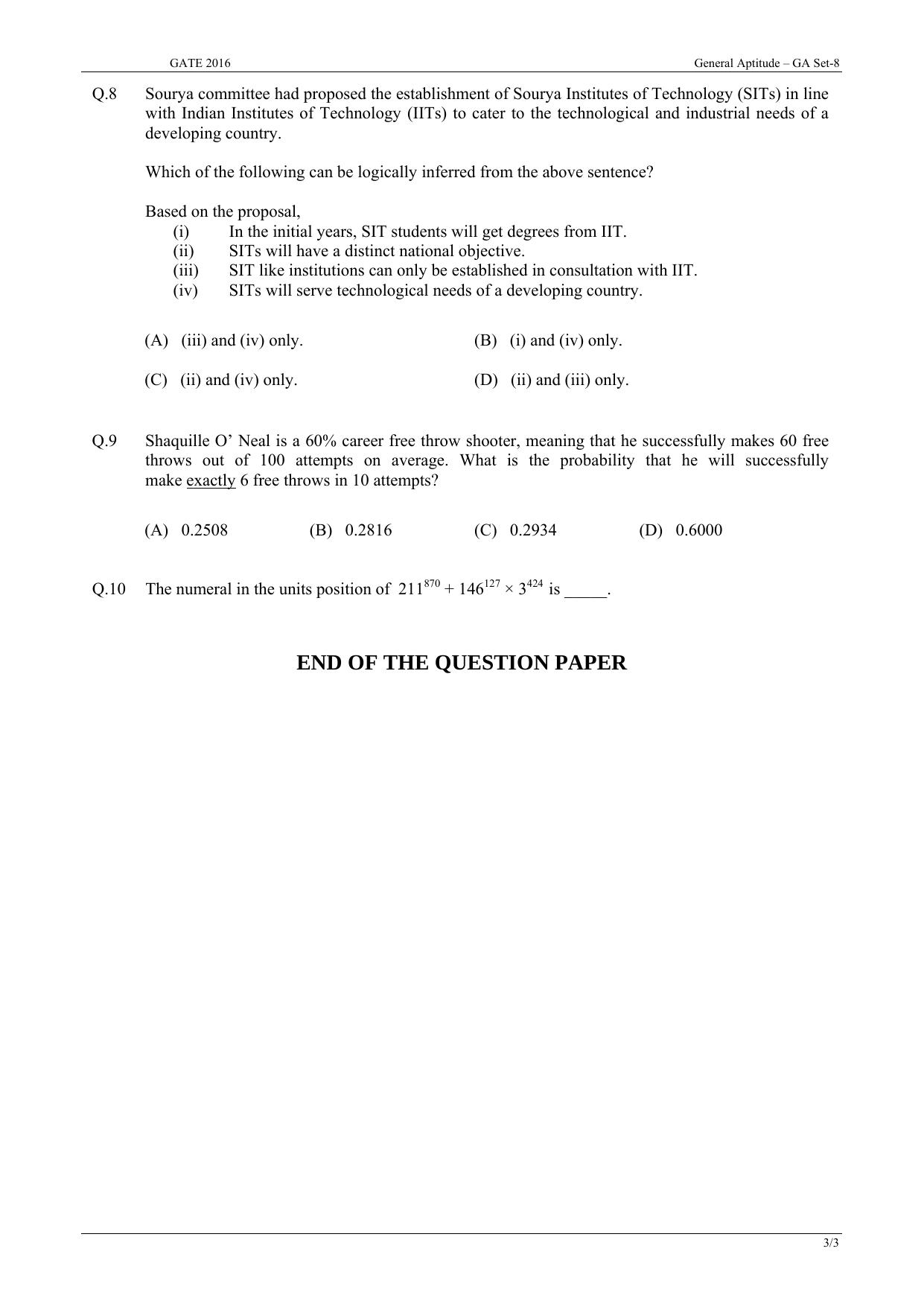 GATE 2016 Electrical Engineering (EE) Question Paper with Answer Key - Page 23