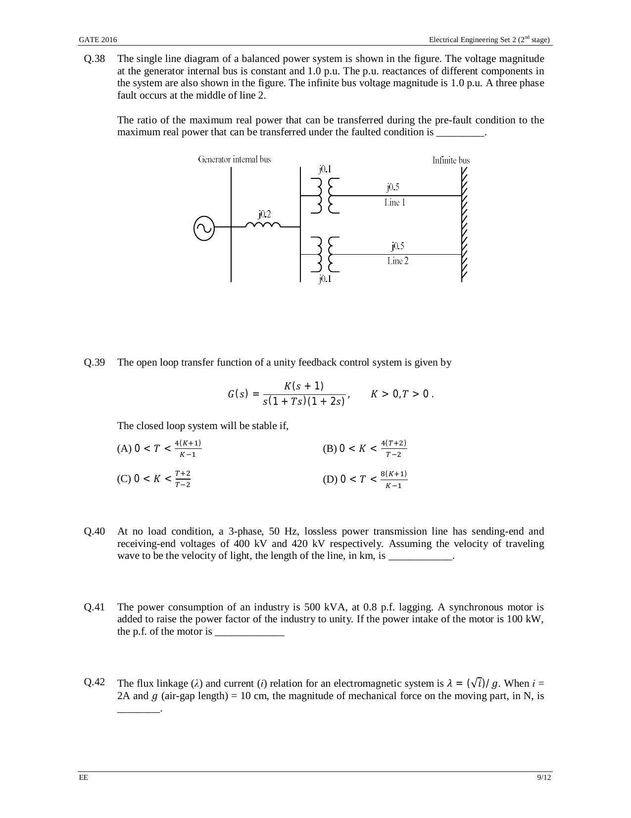 GATE 2016 Electrical Engineering (EE) Question Paper with Answer Key - Page 32