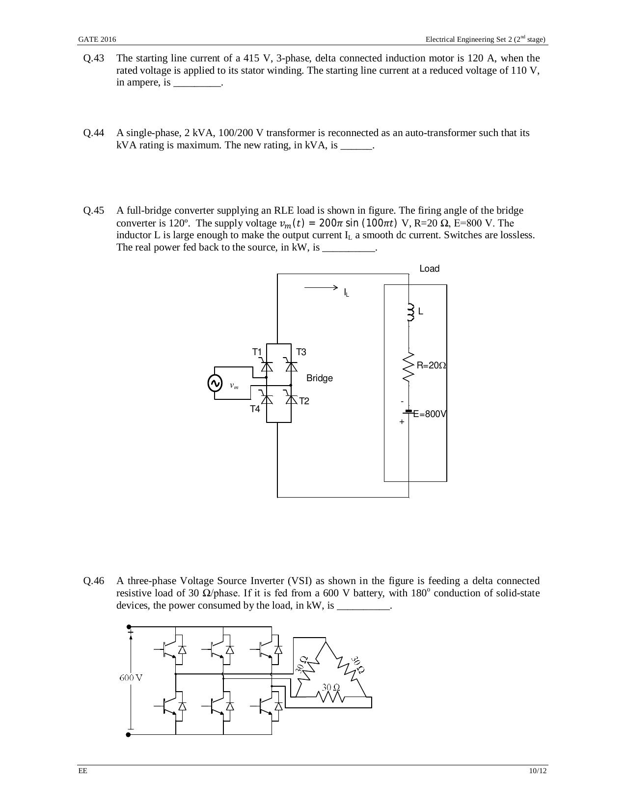 GATE 2016 Electrical Engineering (EE) Question Paper with Answer Key - Page 33