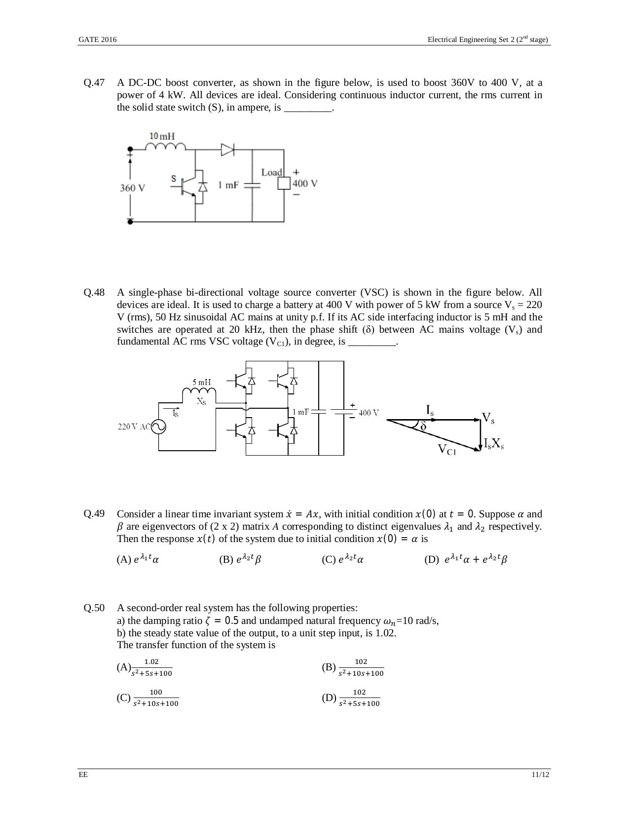 GATE 2016 Electrical Engineering (EE) Question Paper with Answer Key - Page 34